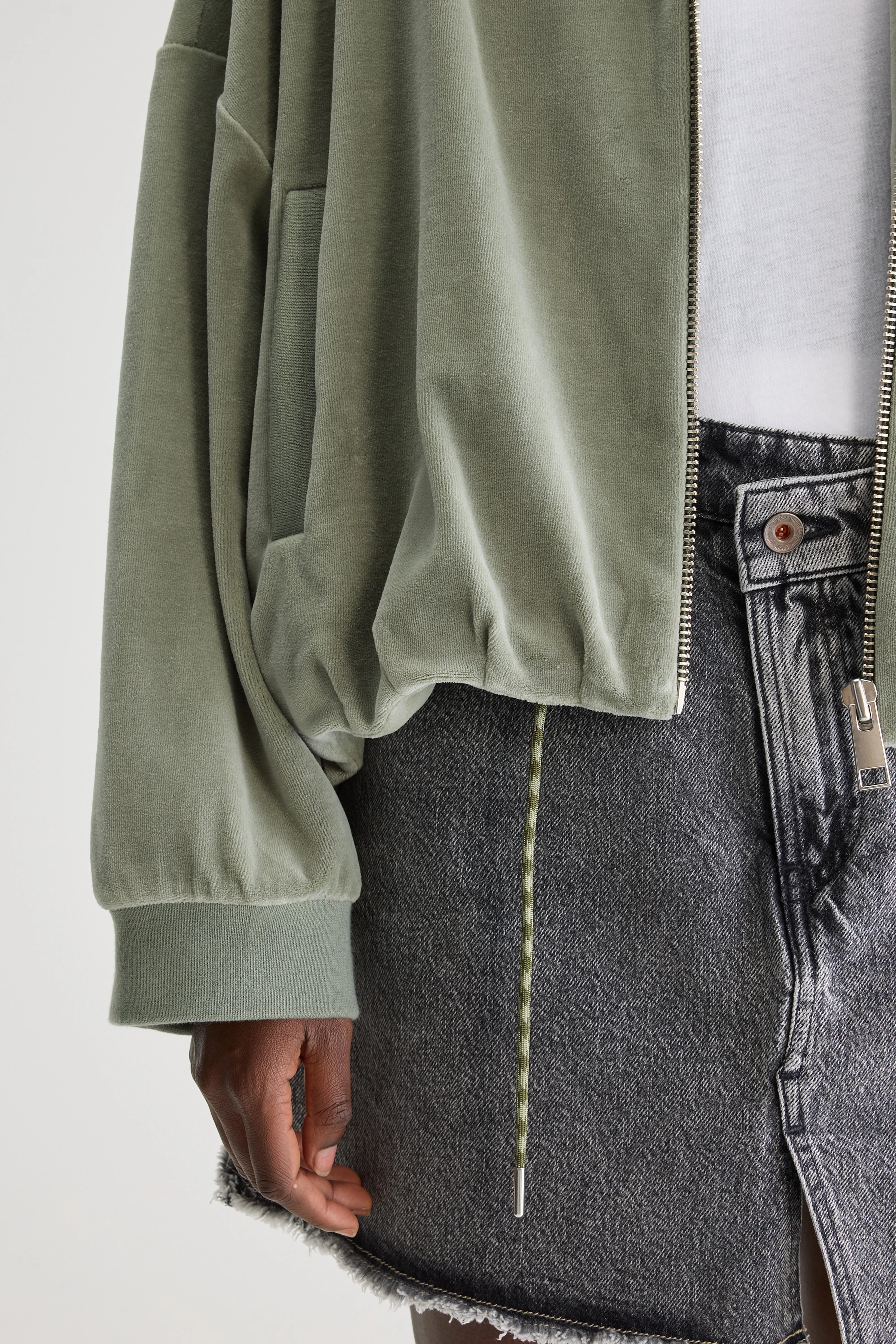 Tallis zip-up sweatshirt (251 / W / EUCALYPTUS)