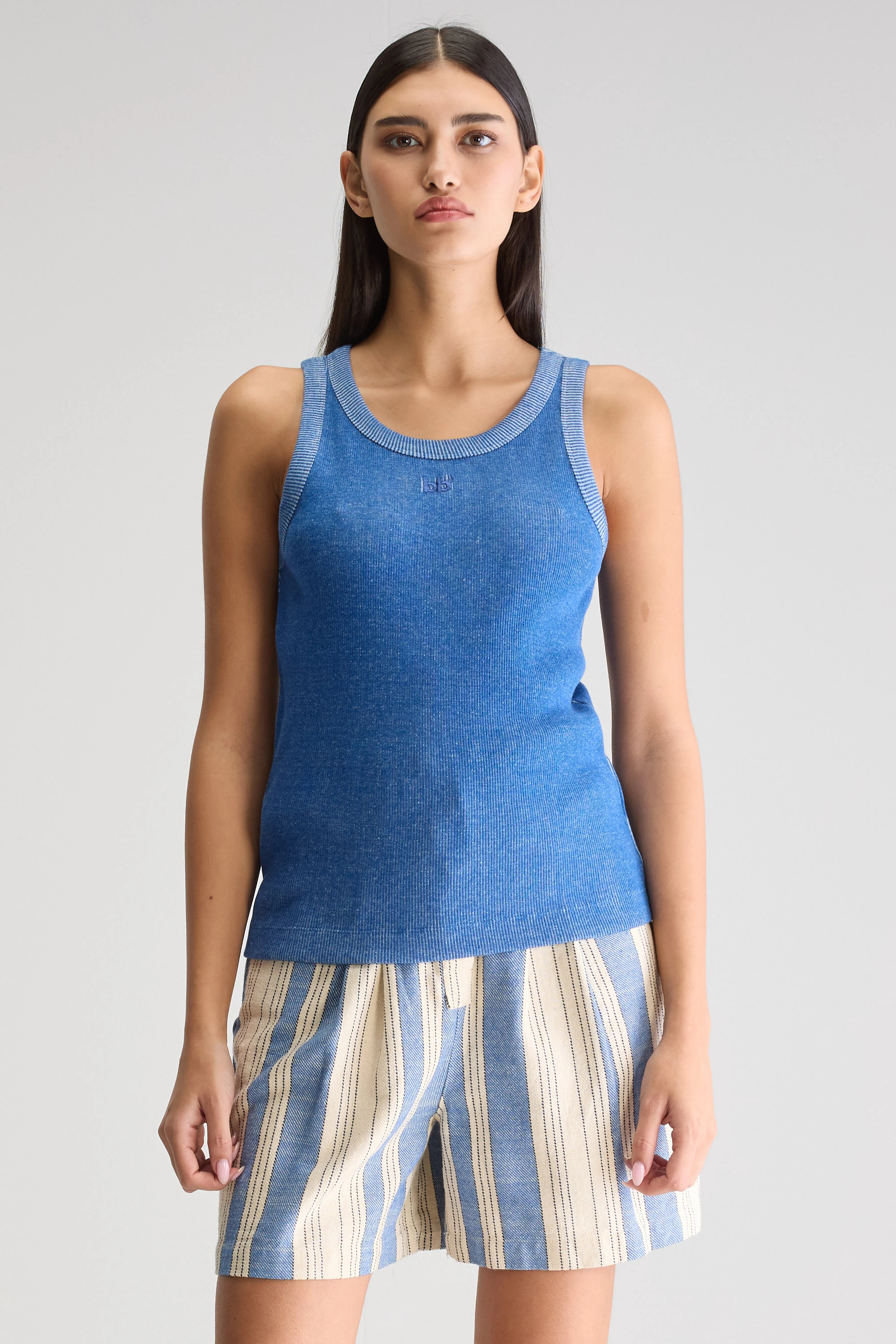 Valdi Slim Tanktop - Blueworker / Whisper Voor Dames | Bellerose