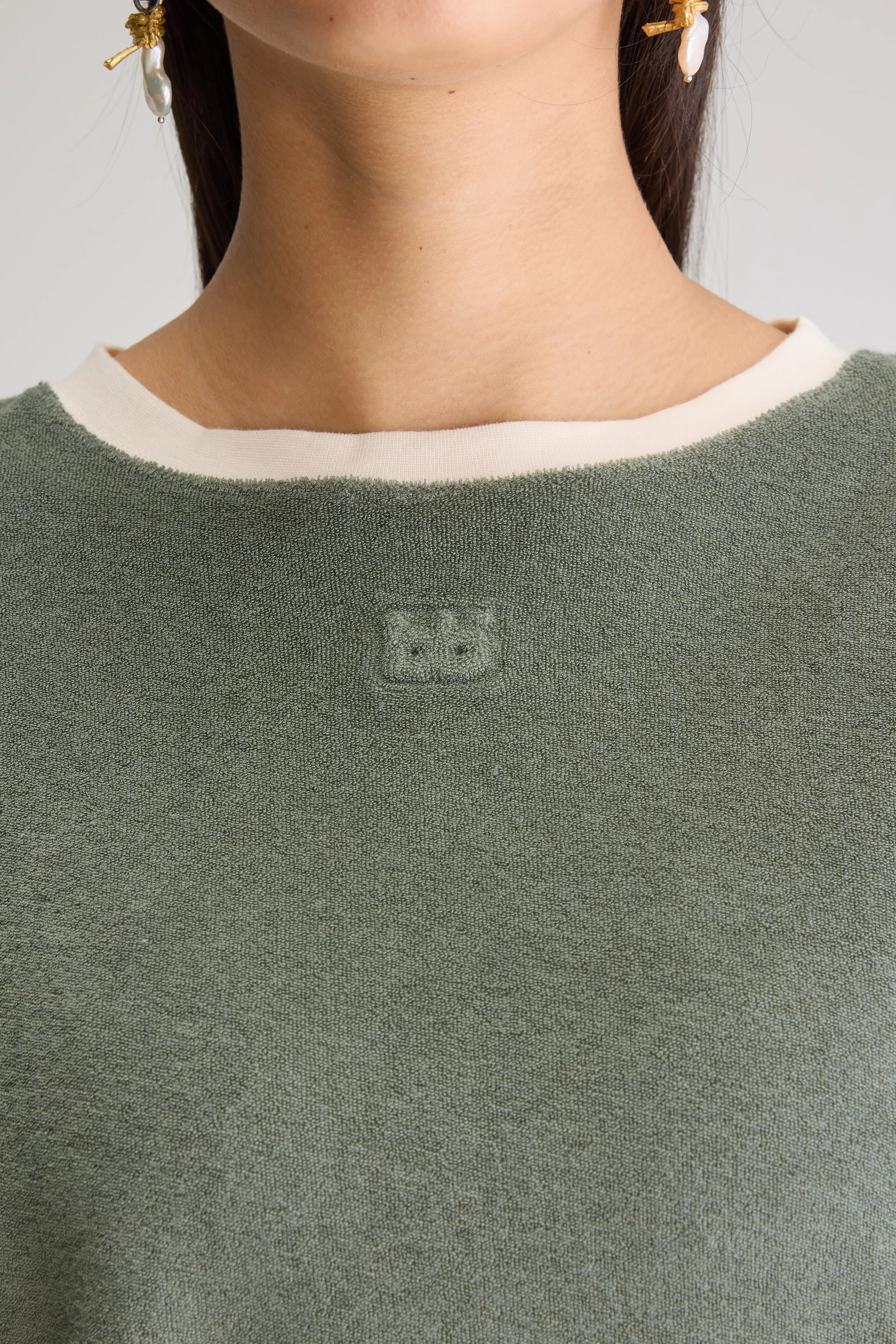 Frisby Relaxed Sweatshirt - Dusty olive For Women | Bellerose