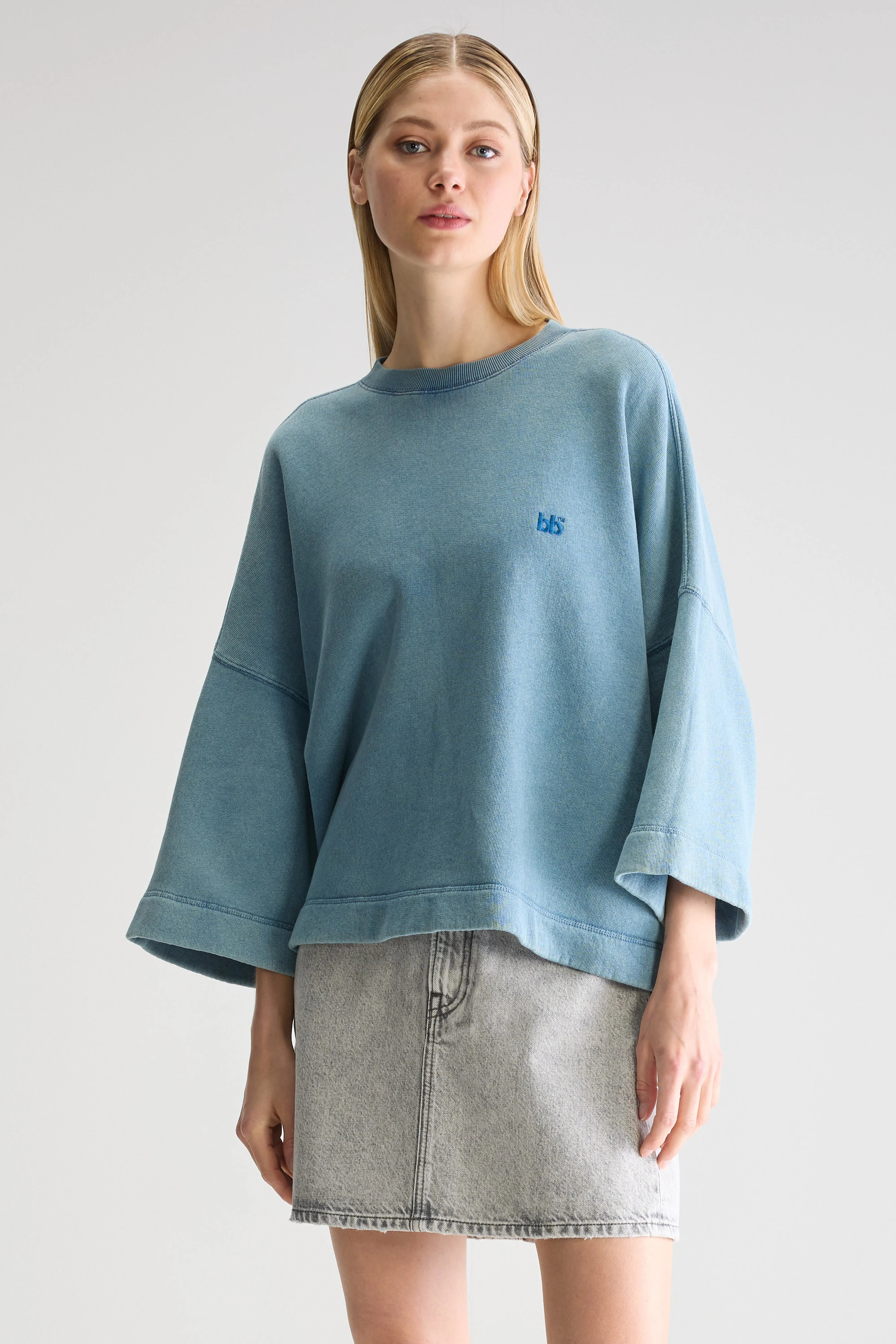 Sweatshirt À Manches Courtes Farlol - Blue eyes Pour Femme | Bellerose