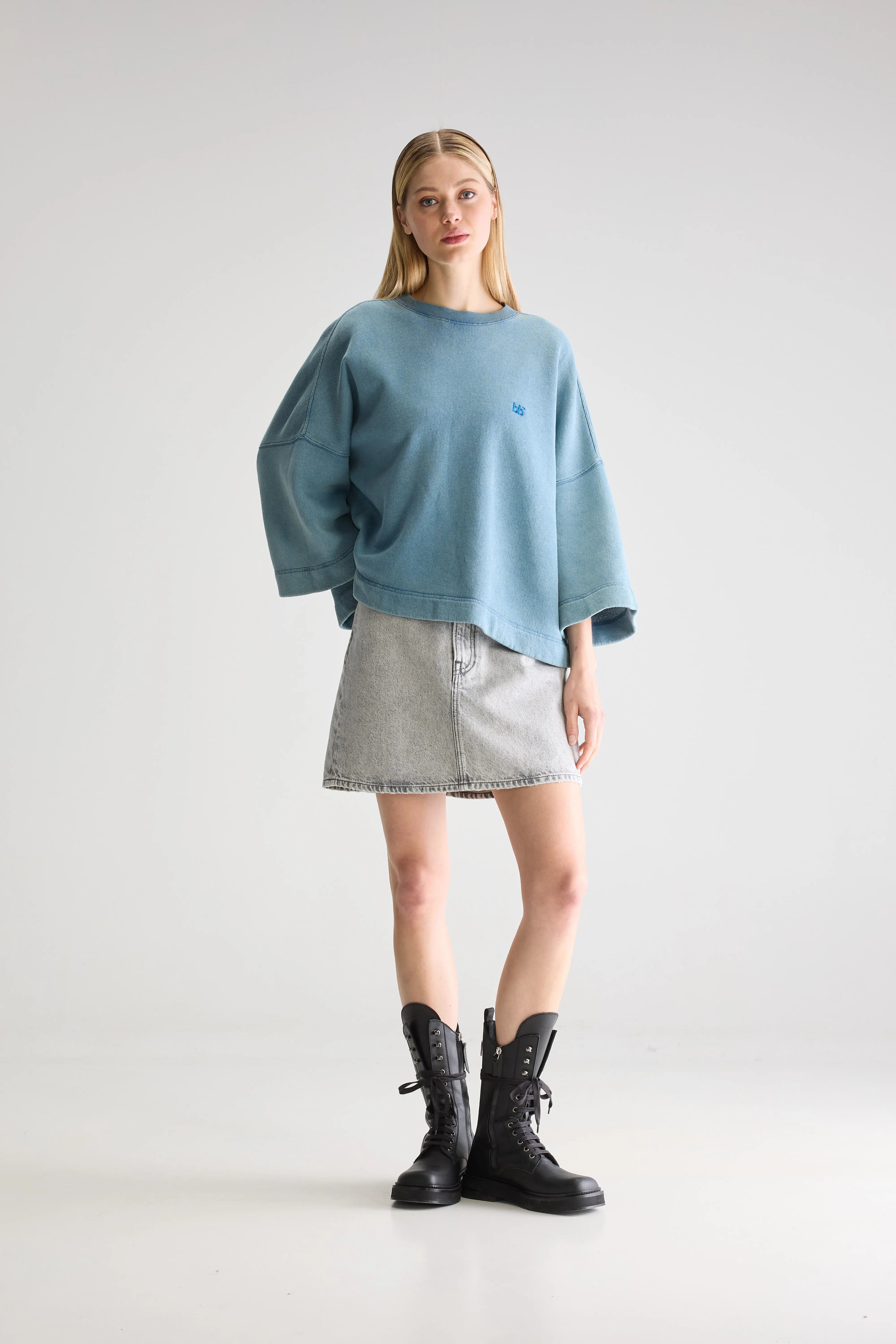 Sweatshirt À Manches Courtes Farlol - Blue eyes Pour Femme | Bellerose