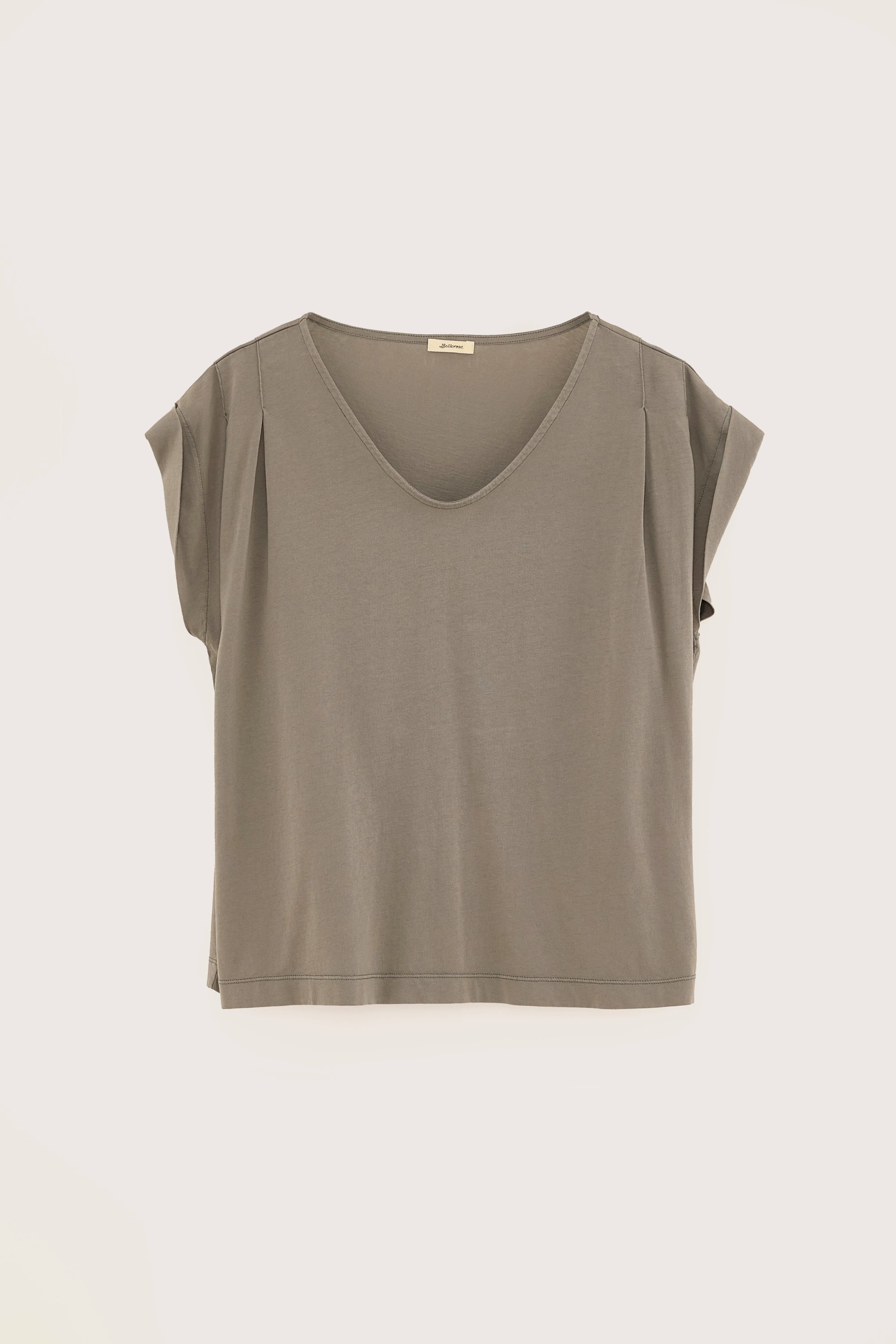 Varel t-shirt met V-hals (251 / W / DUSTY OLIVE)