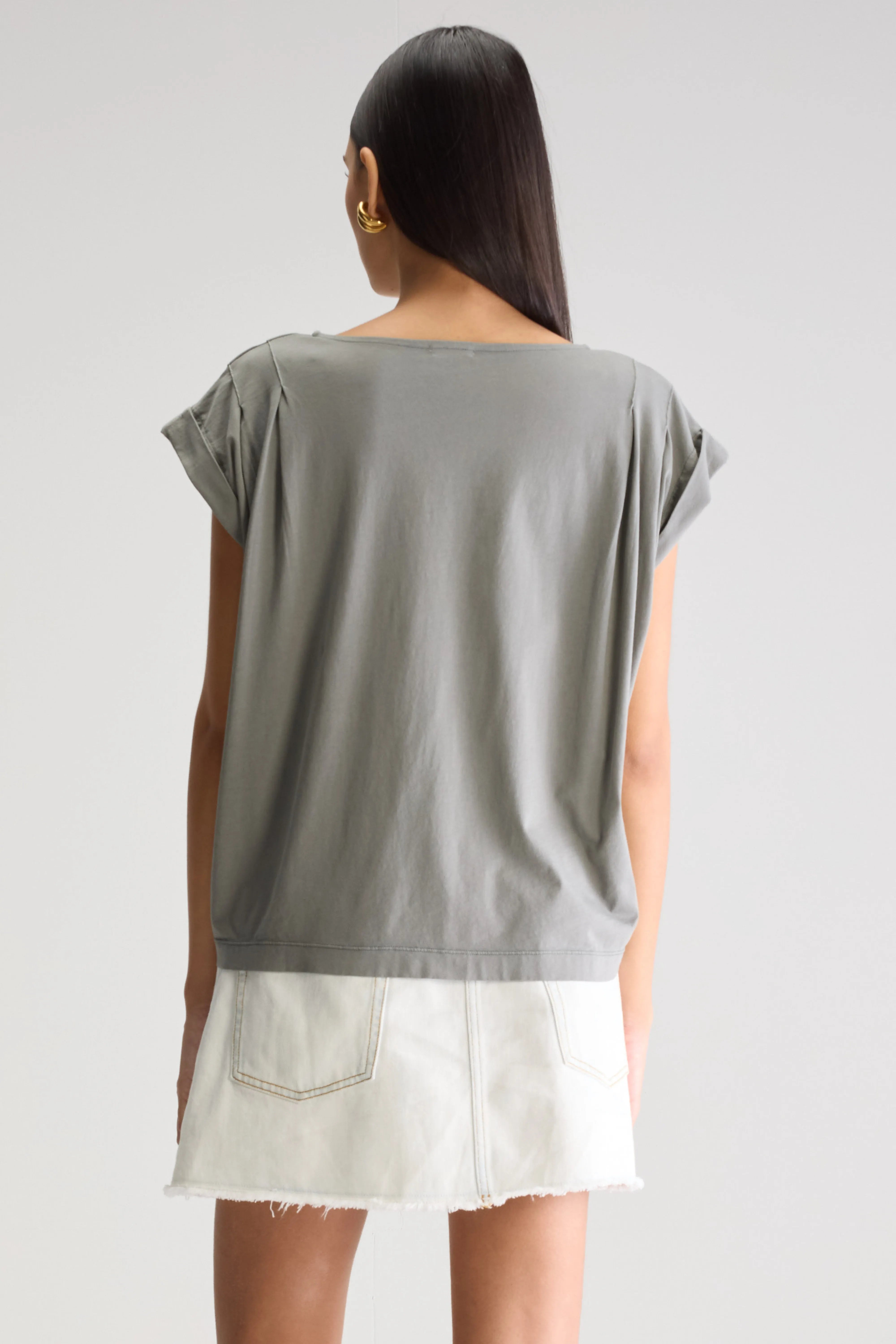 Varel V-neck T-shirt - Dusty olive For Women | Bellerose