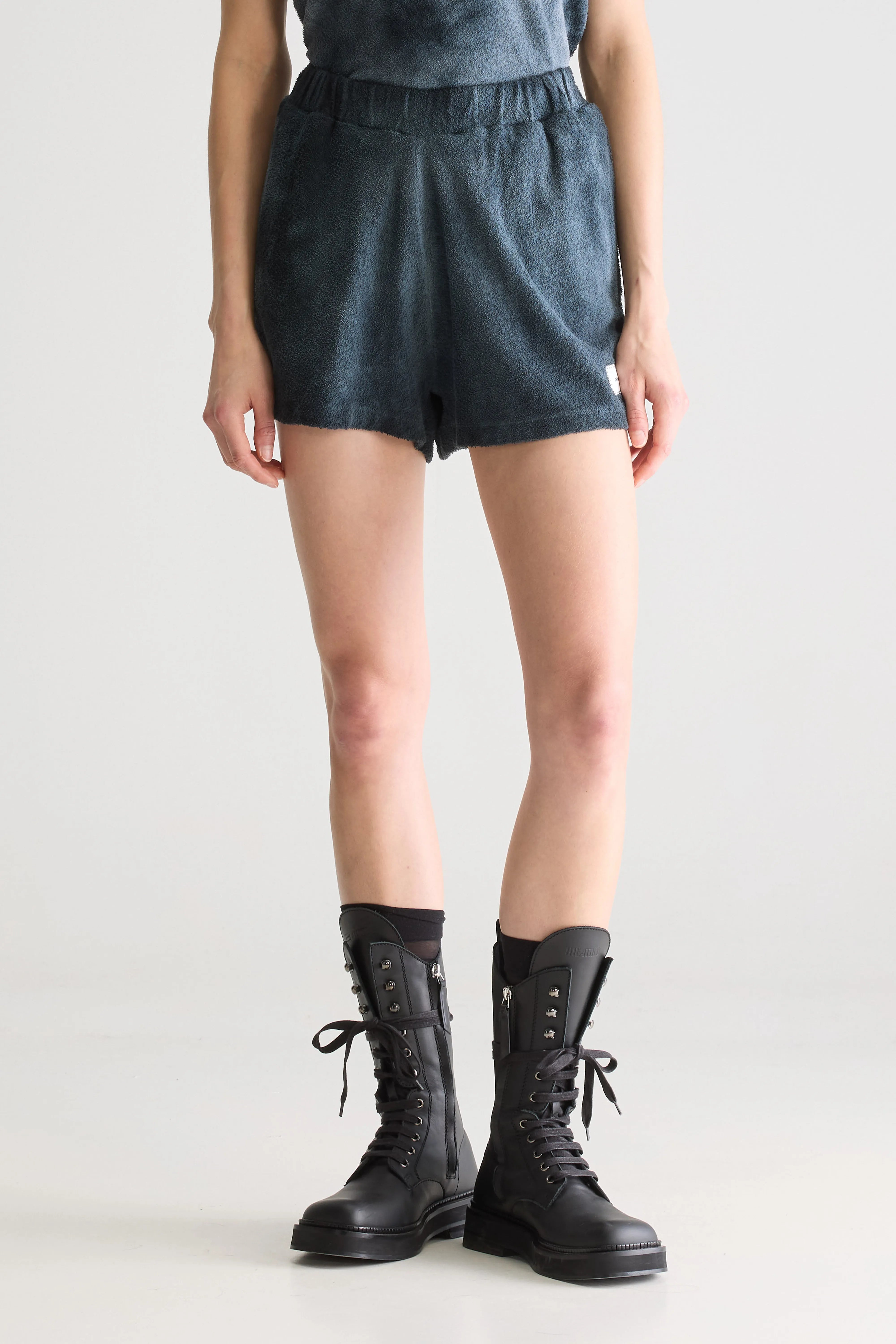 Mikey Badstof Shorts - Black beauty / Gray lilac Voor Dames | Bellerose