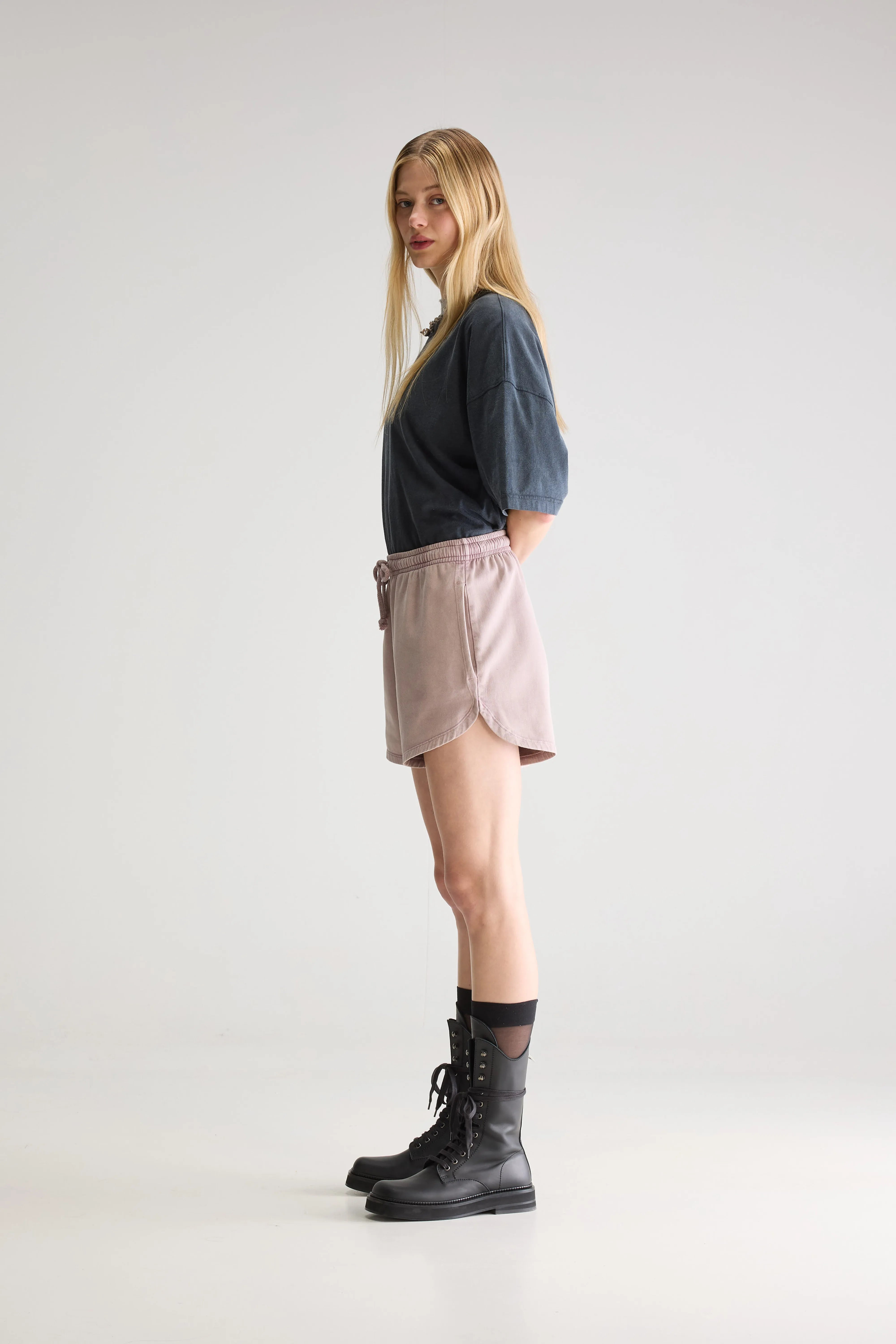 Val Relaxed Sweat Shorts - Rosewood For Women | Bellerose