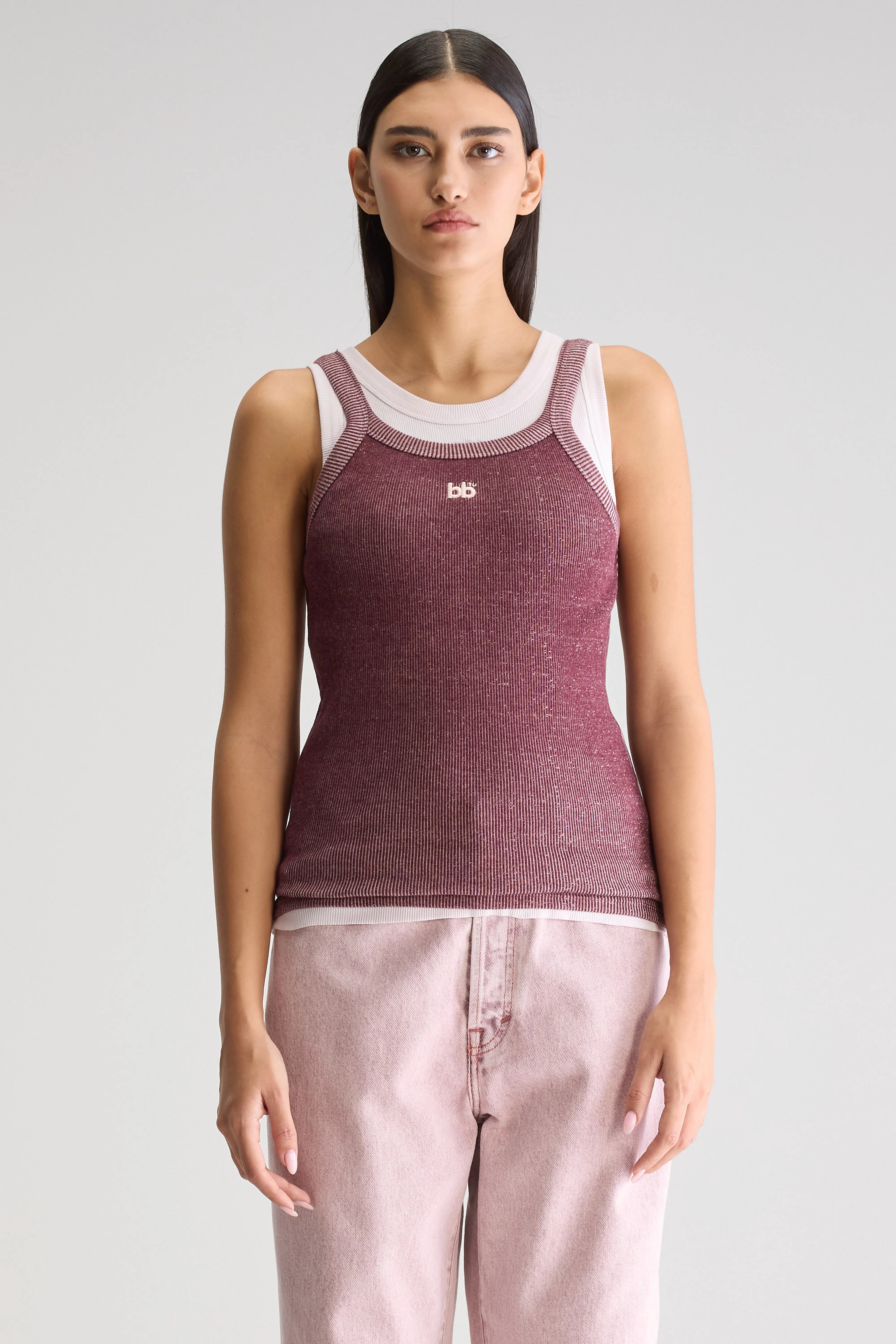 Celey Slim Tanktop - Cotton candy / Windsor wine Voor Dames | Bellerose