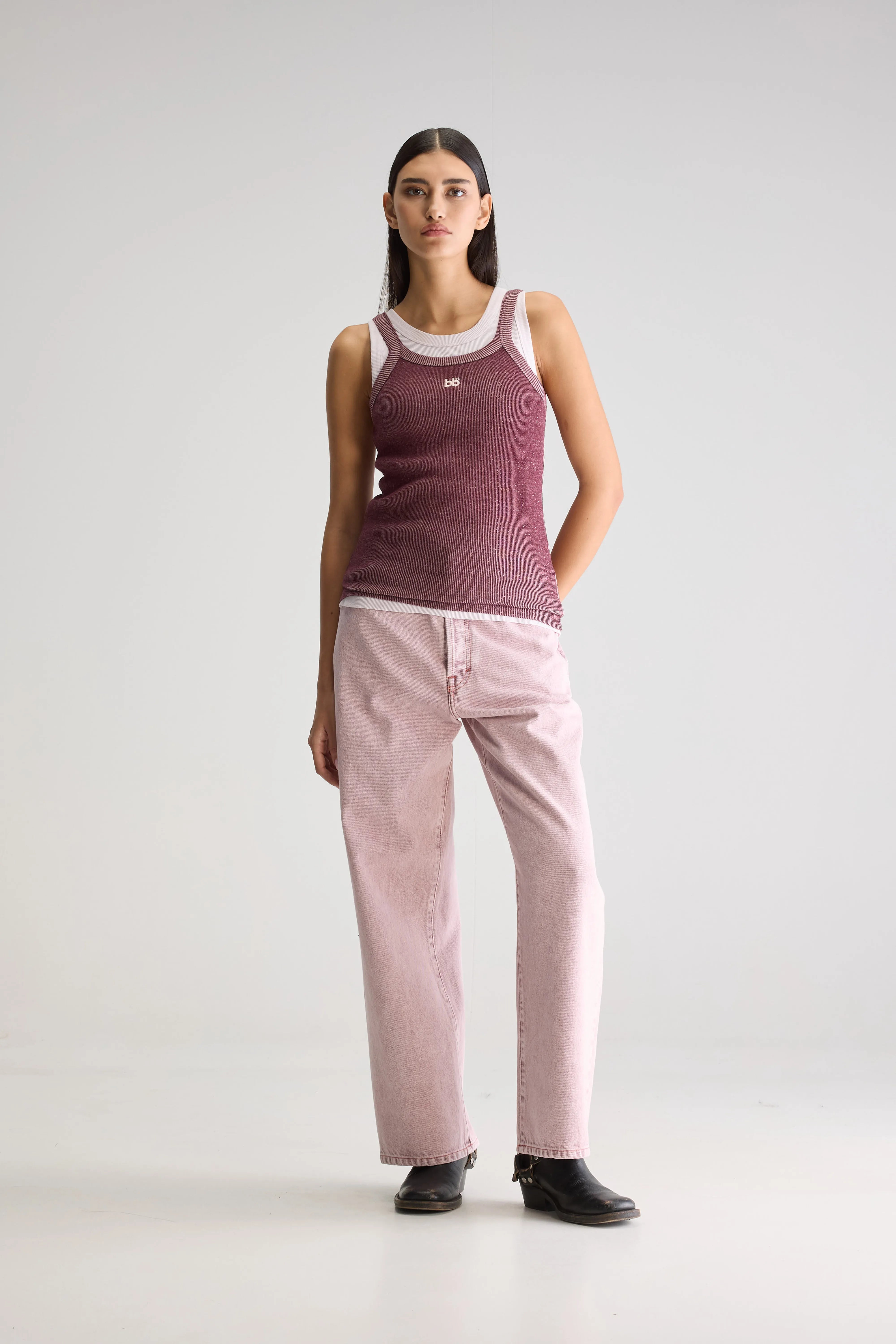 Celey Slim Tanktop - Cotton candy / Windsor wine Voor Dames | Bellerose