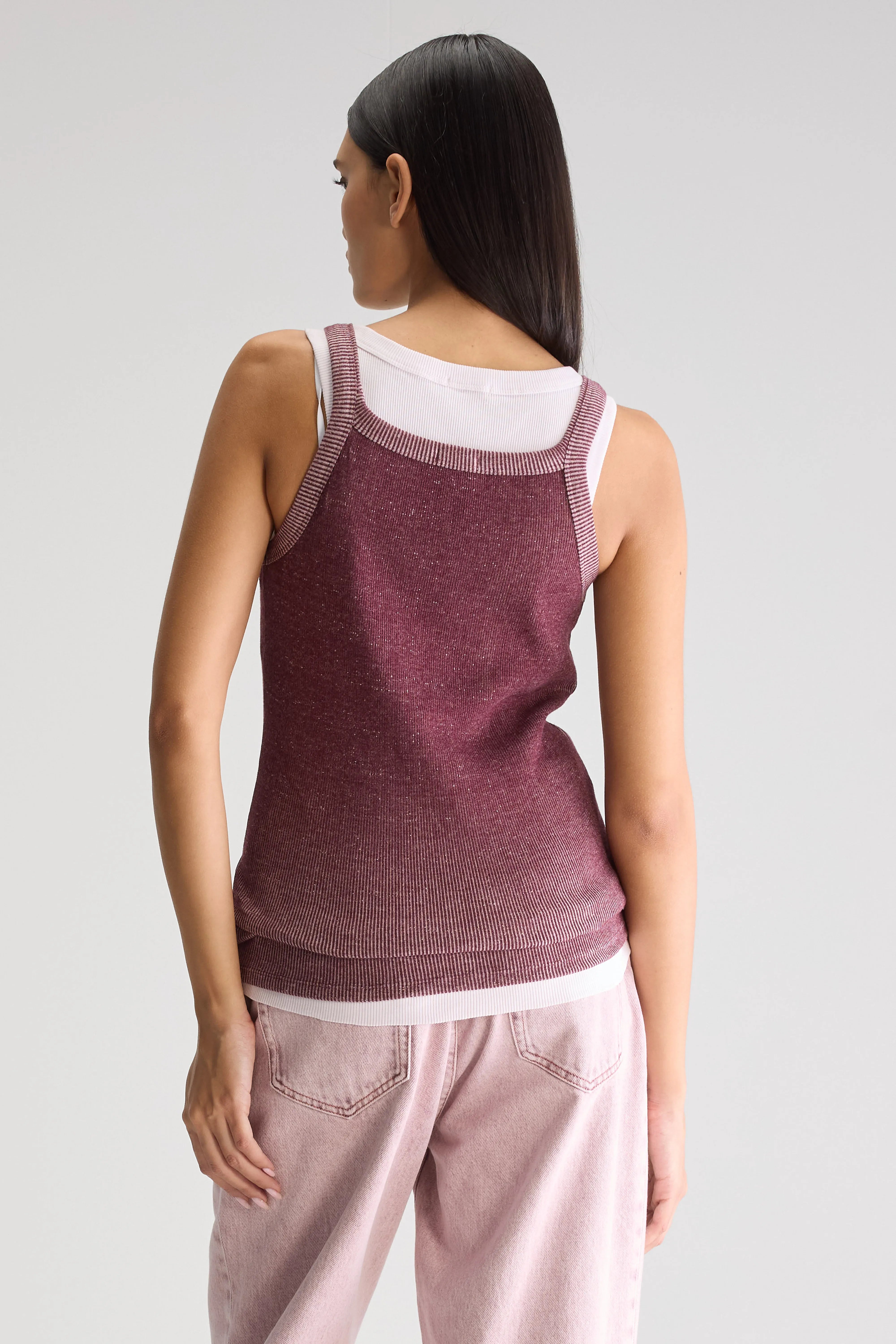 Celey Slim Tanktop - Cotton candy / Windsor wine Voor Dames | Bellerose