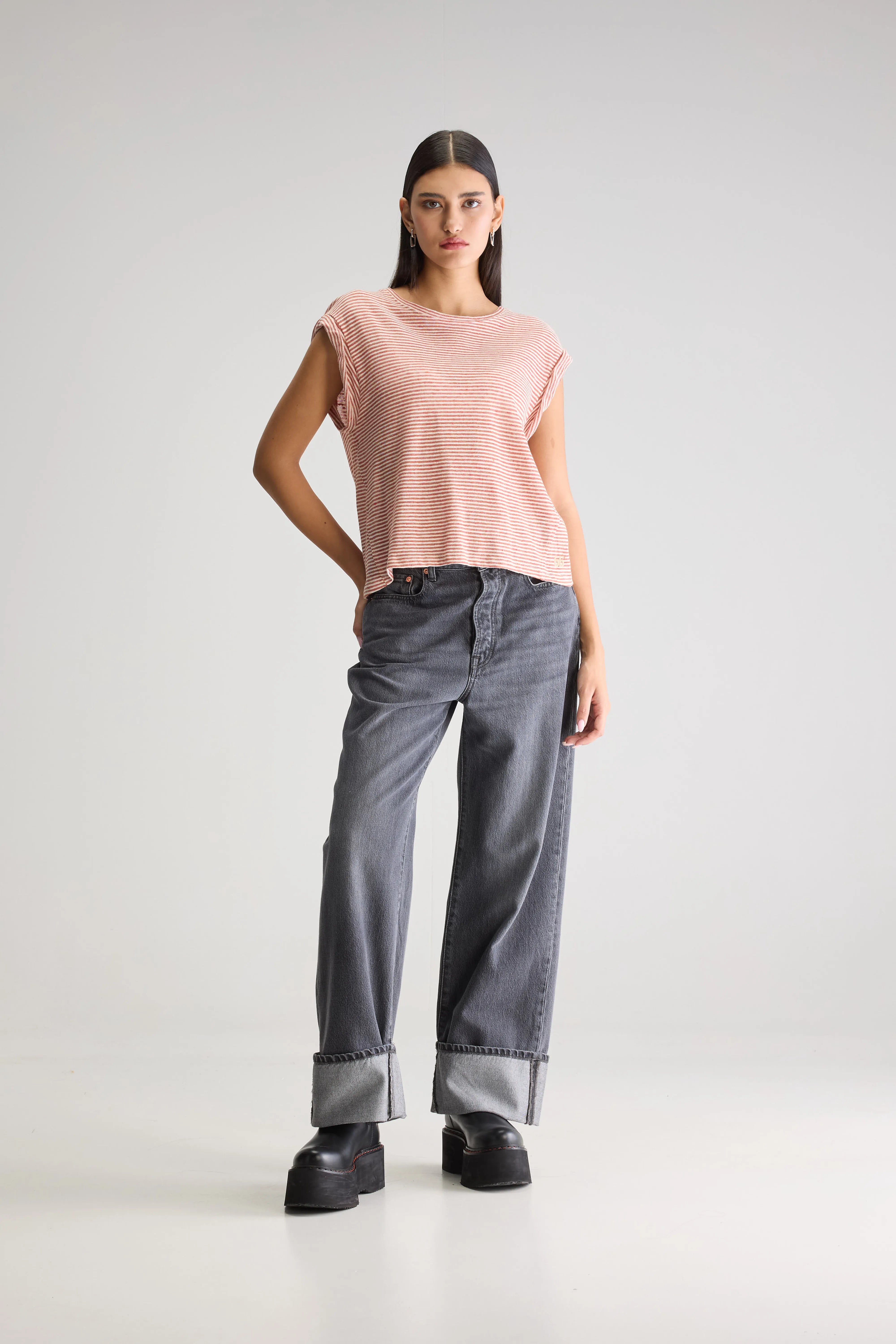 T-shirt Col Rond Vlyn - Piment / Shell Pour Femme | Bellerose