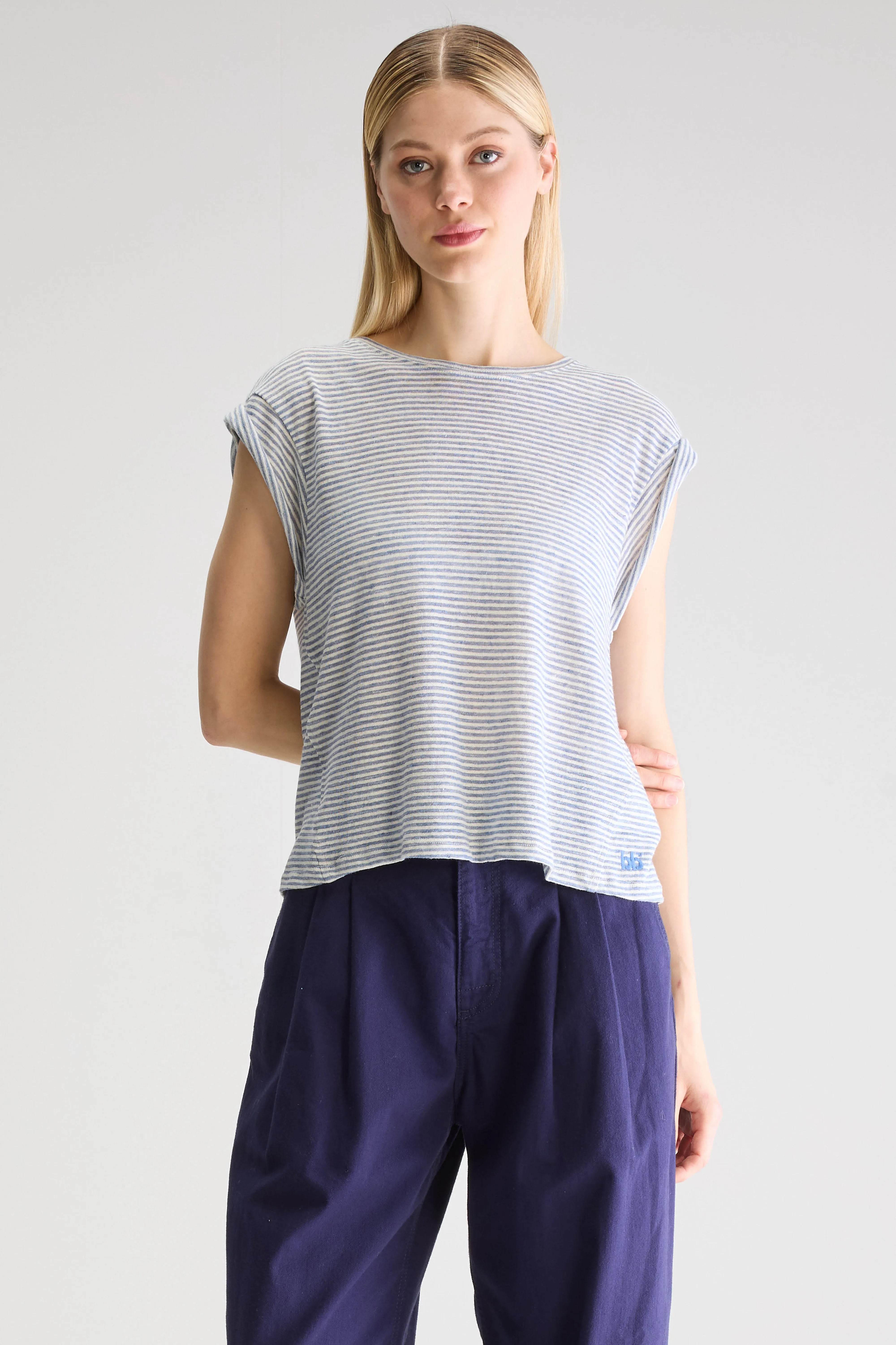 T-shirt Col Rond Vlyn - Shell / Sky Pour Femme | Bellerose