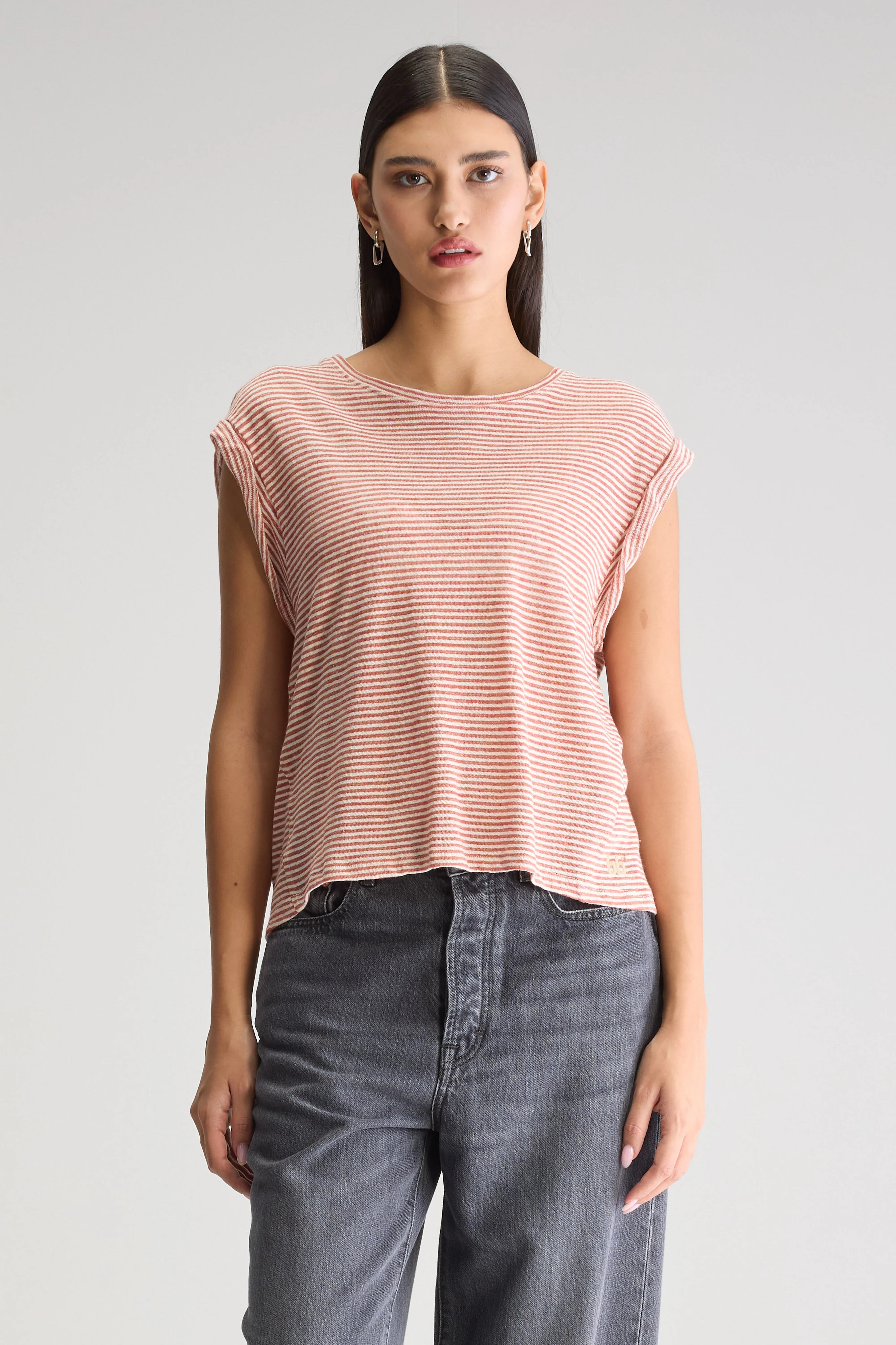 Vlyn t-shirt met ronde hals (251 / W / STRIPE C)