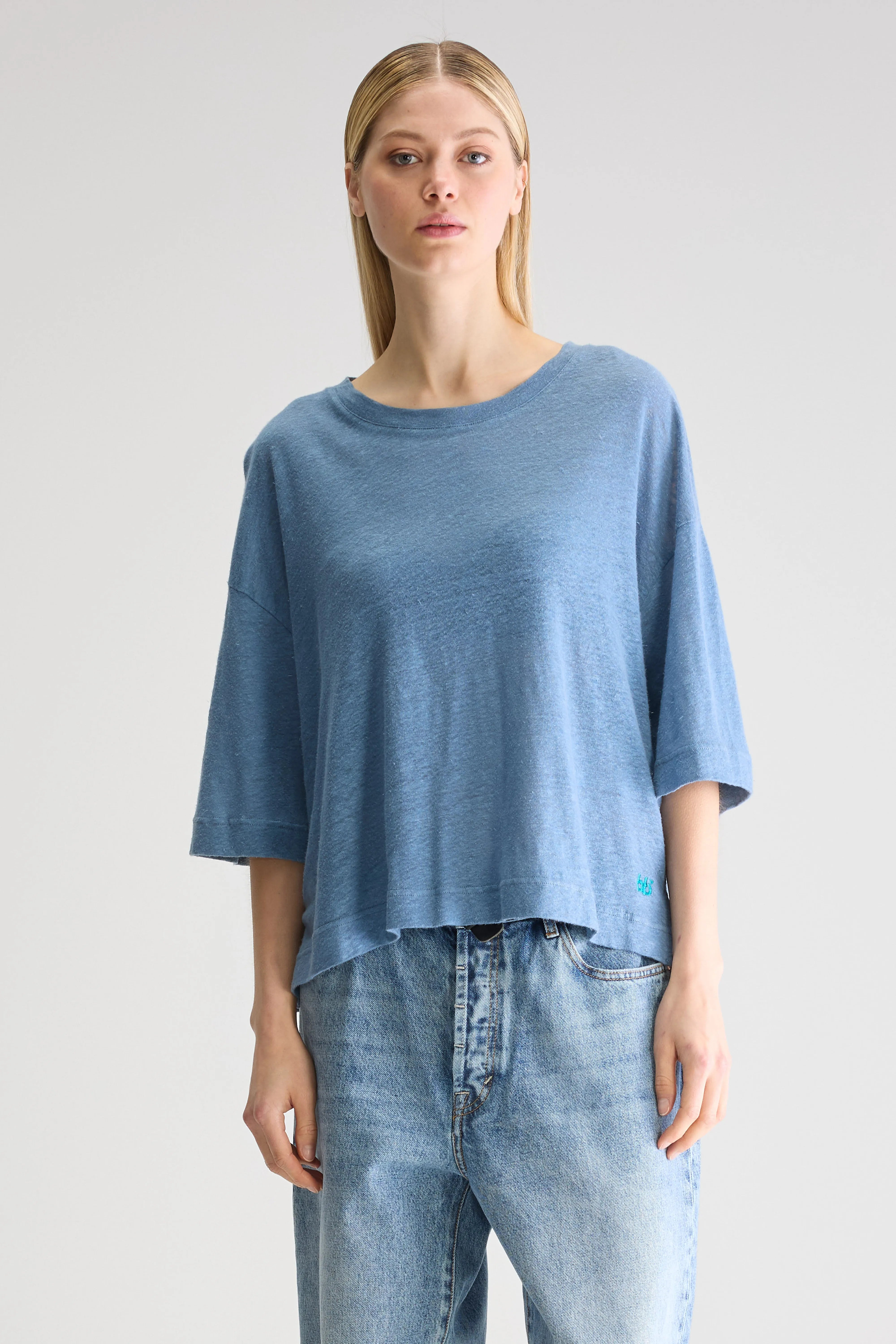 Vydel T-shirt Met Korte Mouwen - Denim Voor Dames | Bellerose