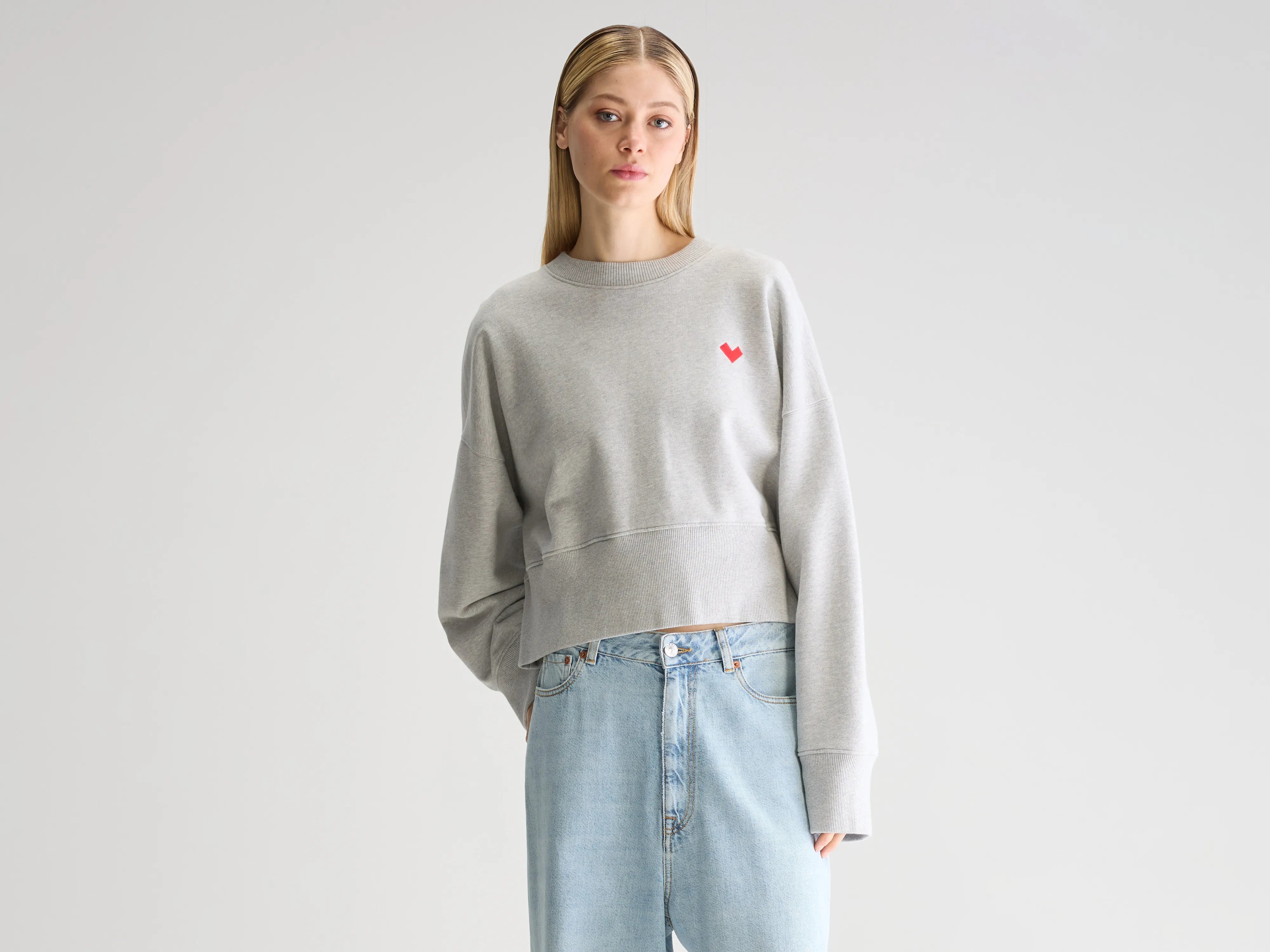 Slenni sweatshirt met ronde hals (251 / W / H. GREY)