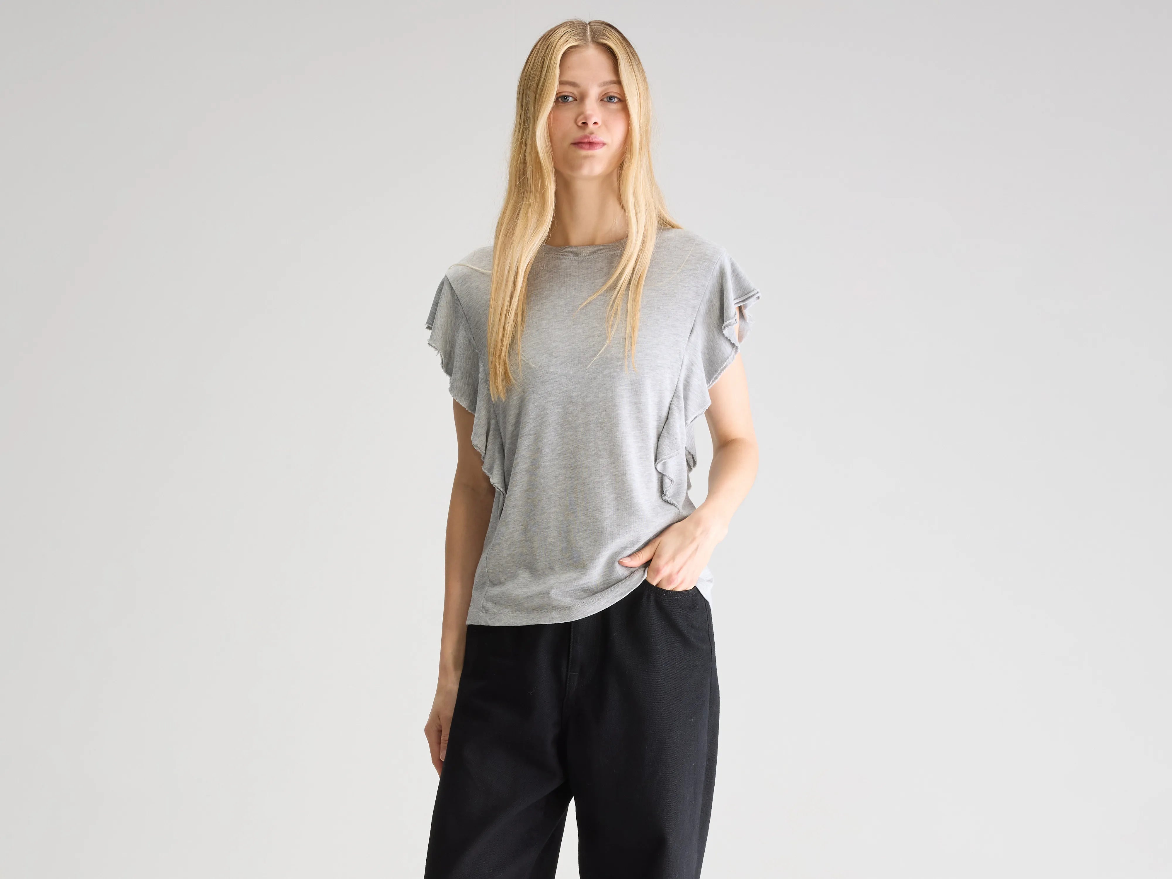 Frum t-shirt met ronde hals (251 / W / H. GREY)