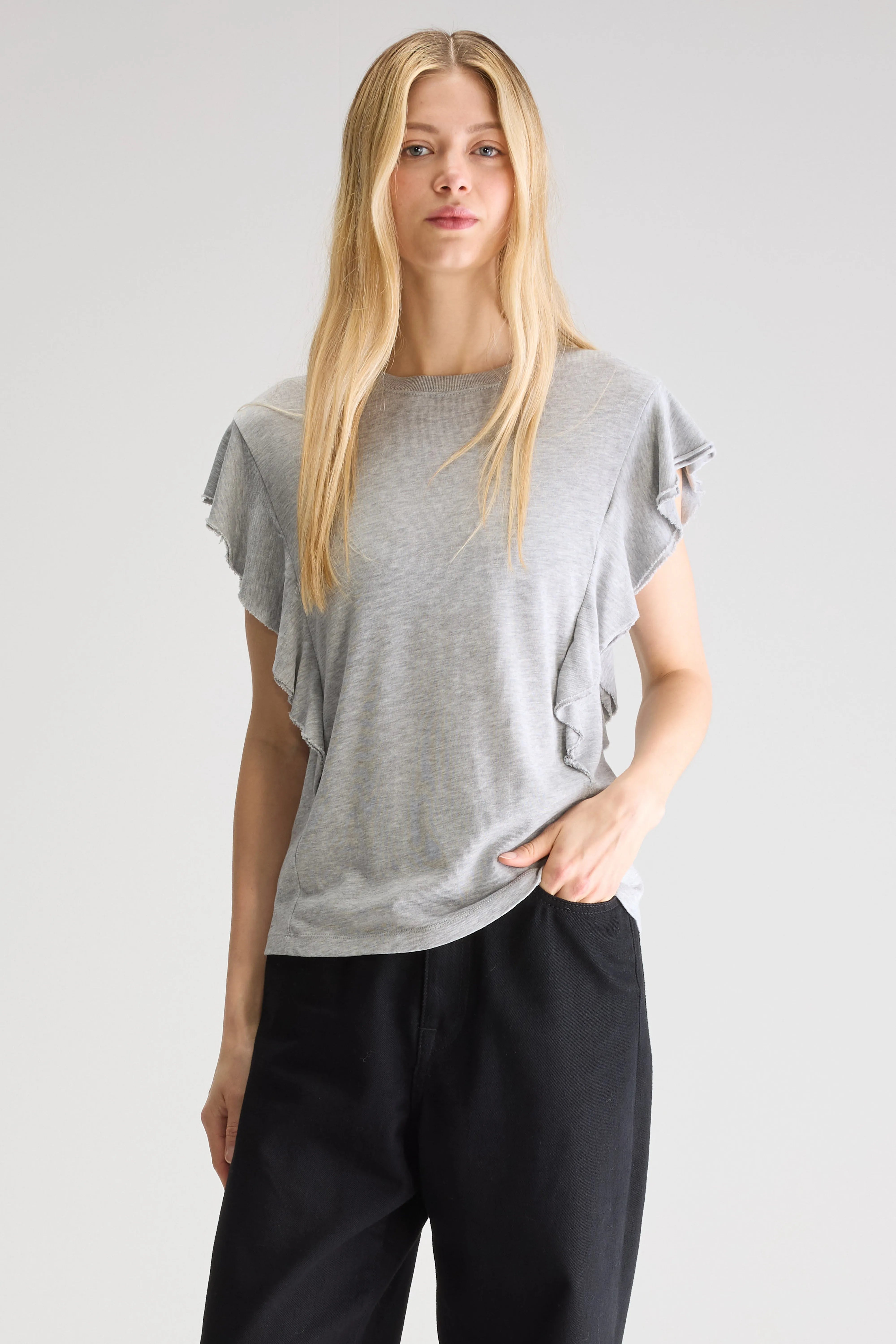 Frum Crewneck T-shirt - H. grey For Women | Bellerose