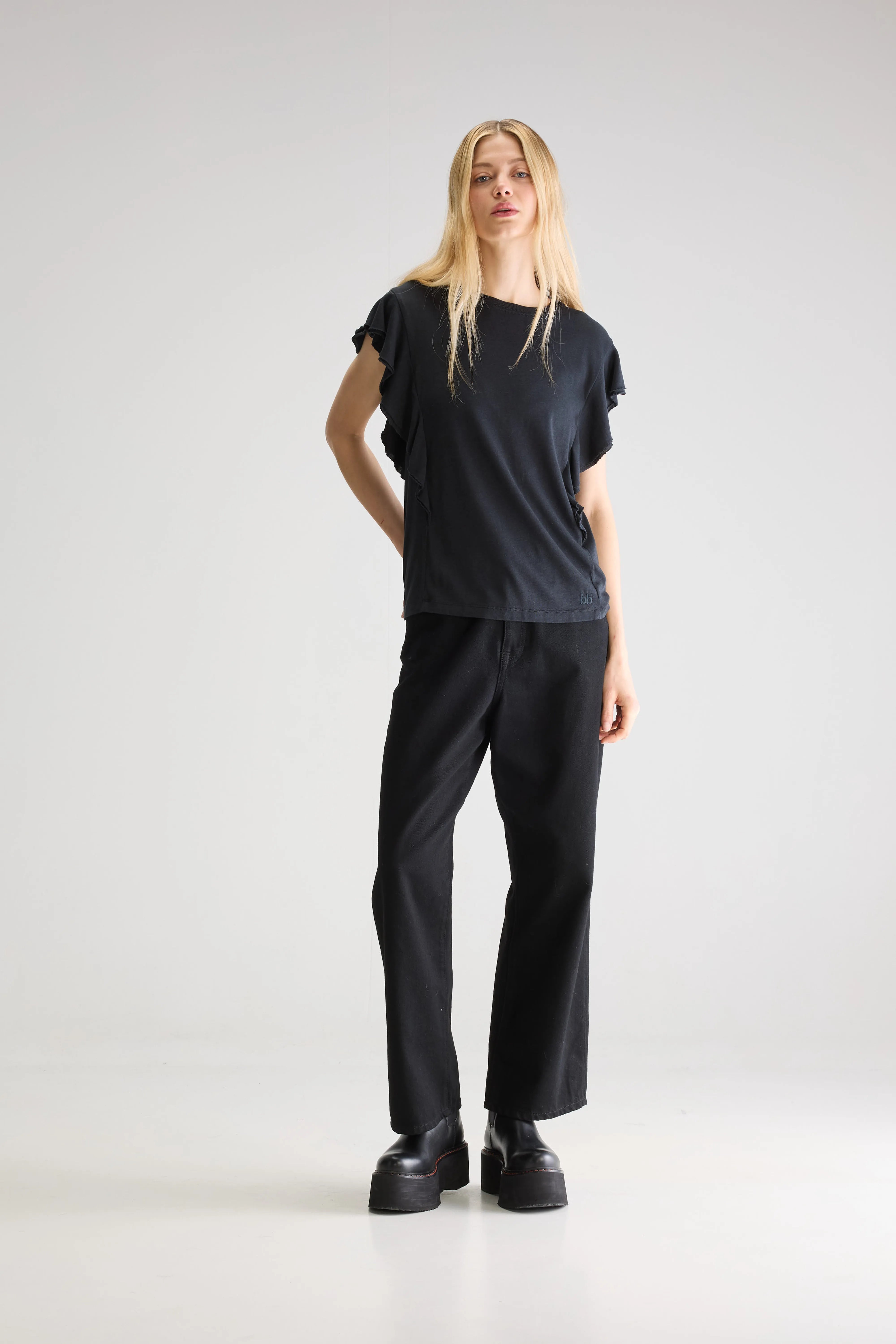 Frum T-shirt Met Ronde Hals - Black blue Voor Dames | Bellerose