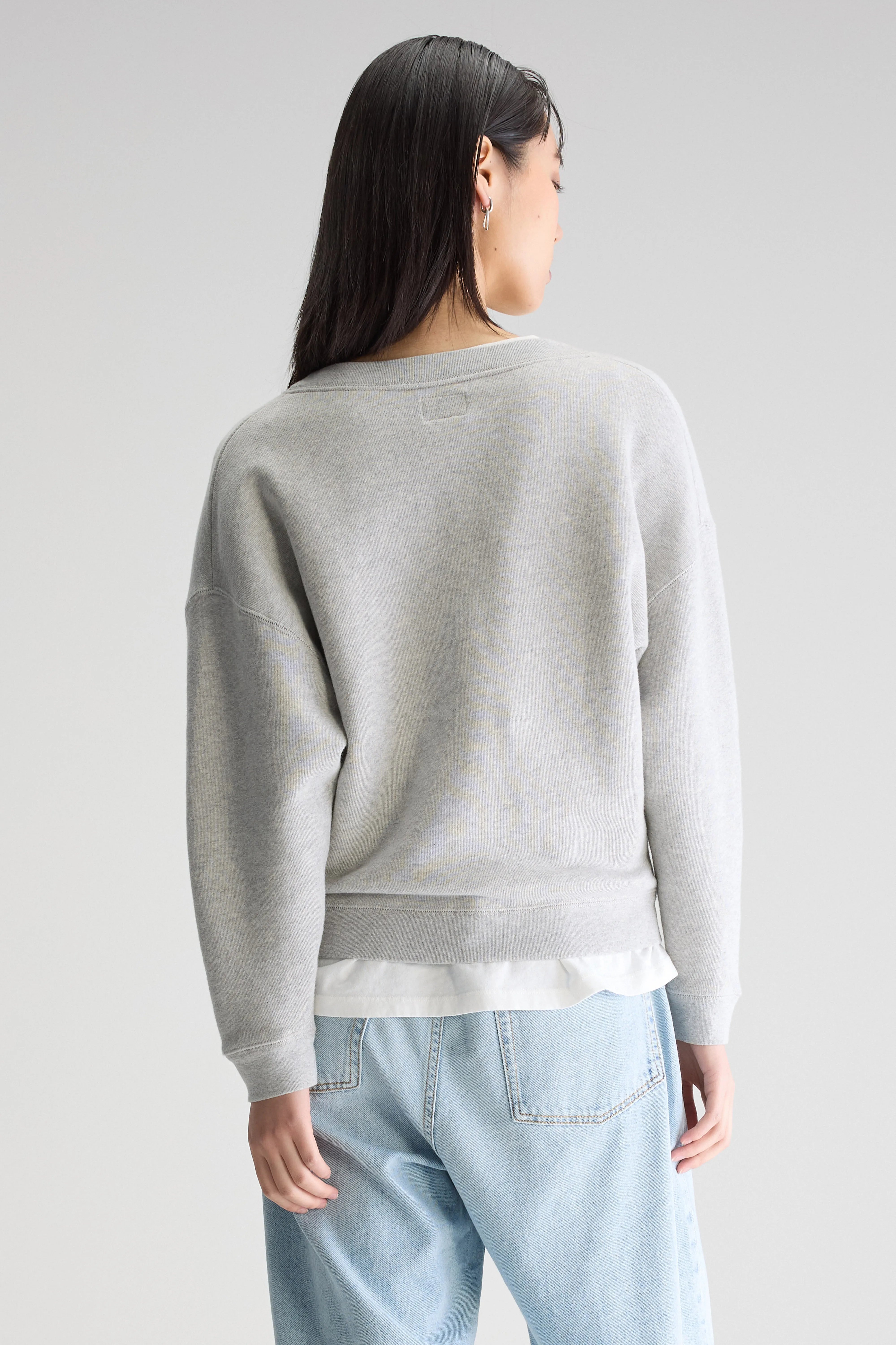 Sweatshirt col V Fellow (252 / W / H. GREY)