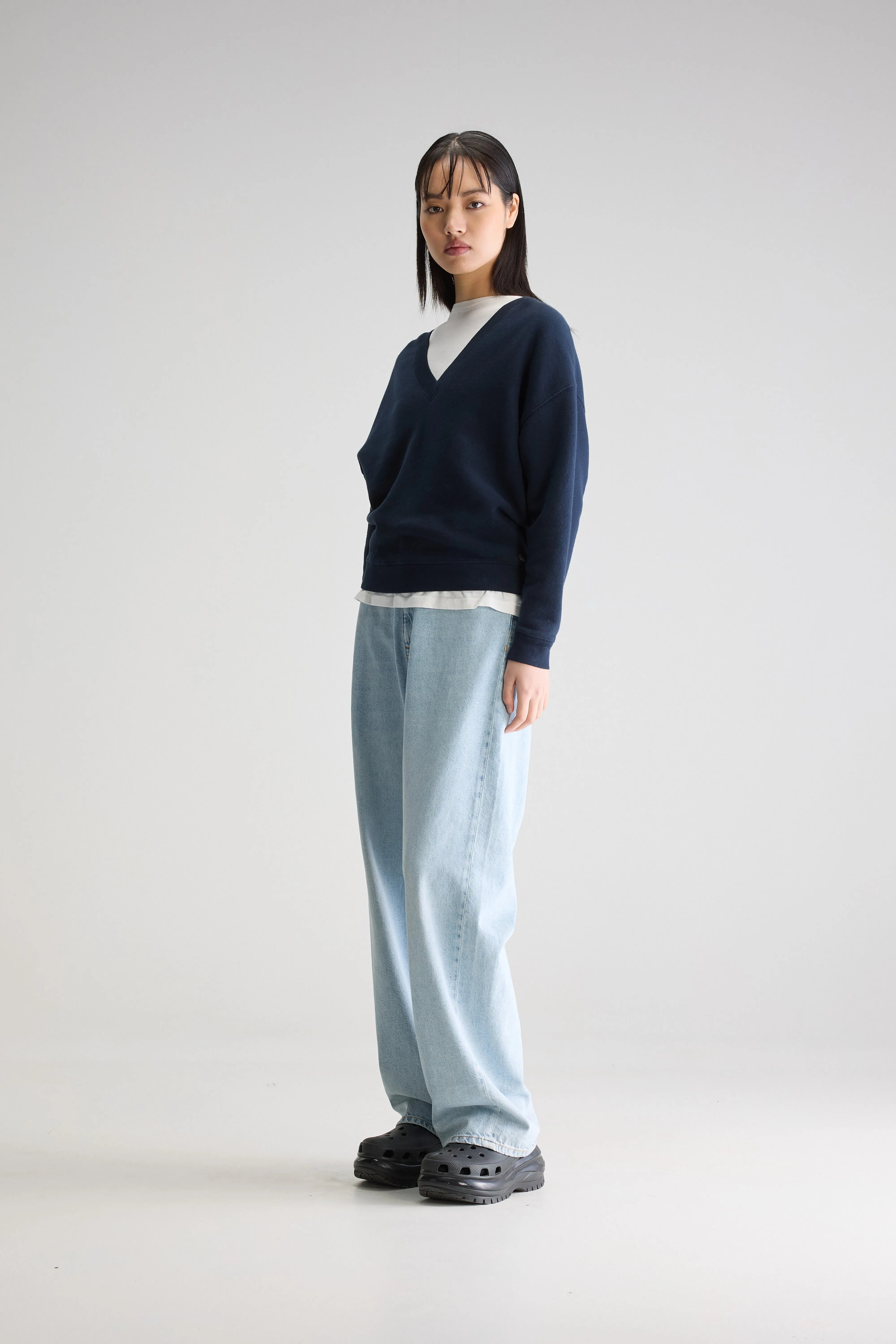 Fellow Sweatshirt Met V-hals - Navy Voor Dames | Bellerose