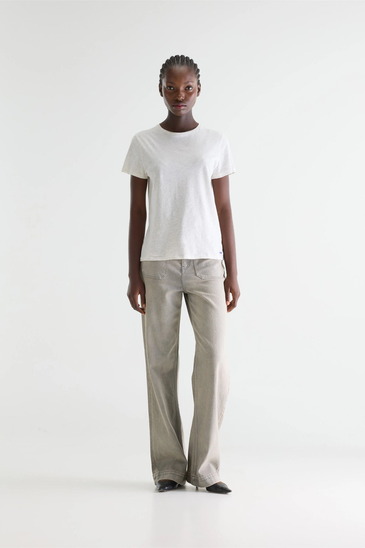 Covi short-sleeve grey t-shirt (242 / W / OYSTER)