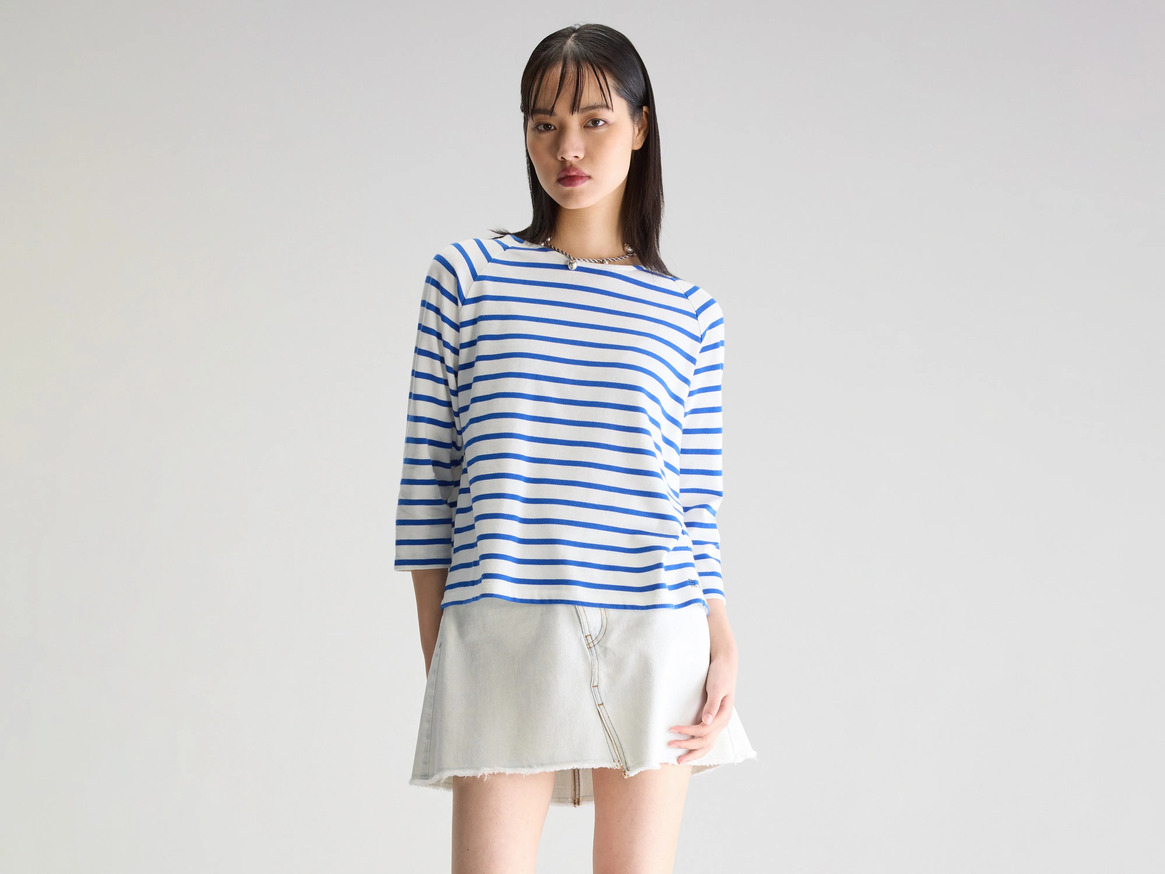T-shirt col rond Maow (252 / W / STRIPE C)