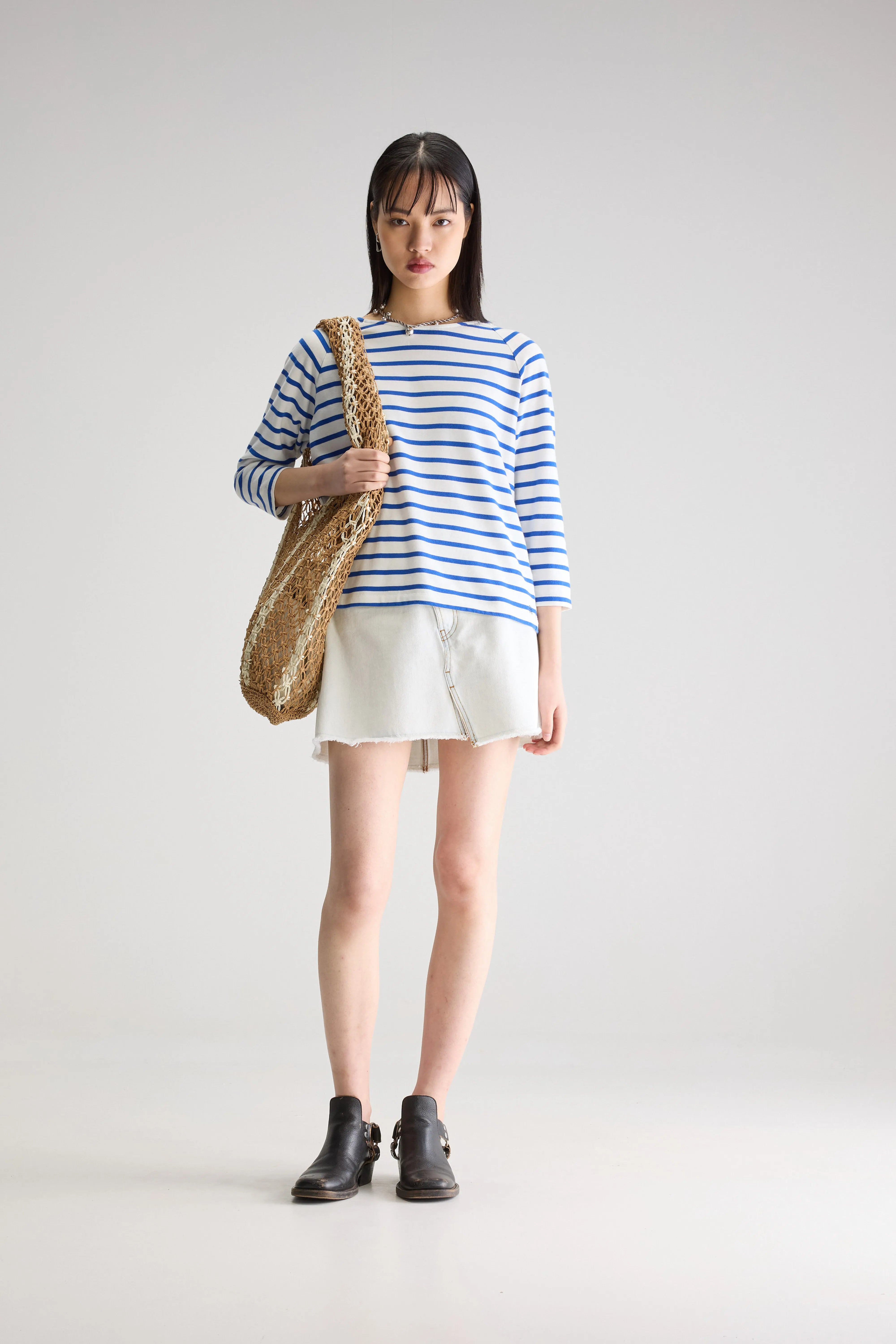 T-shirt Col Rond Maow - Klein / Vintage white Pour Femme | Bellerose