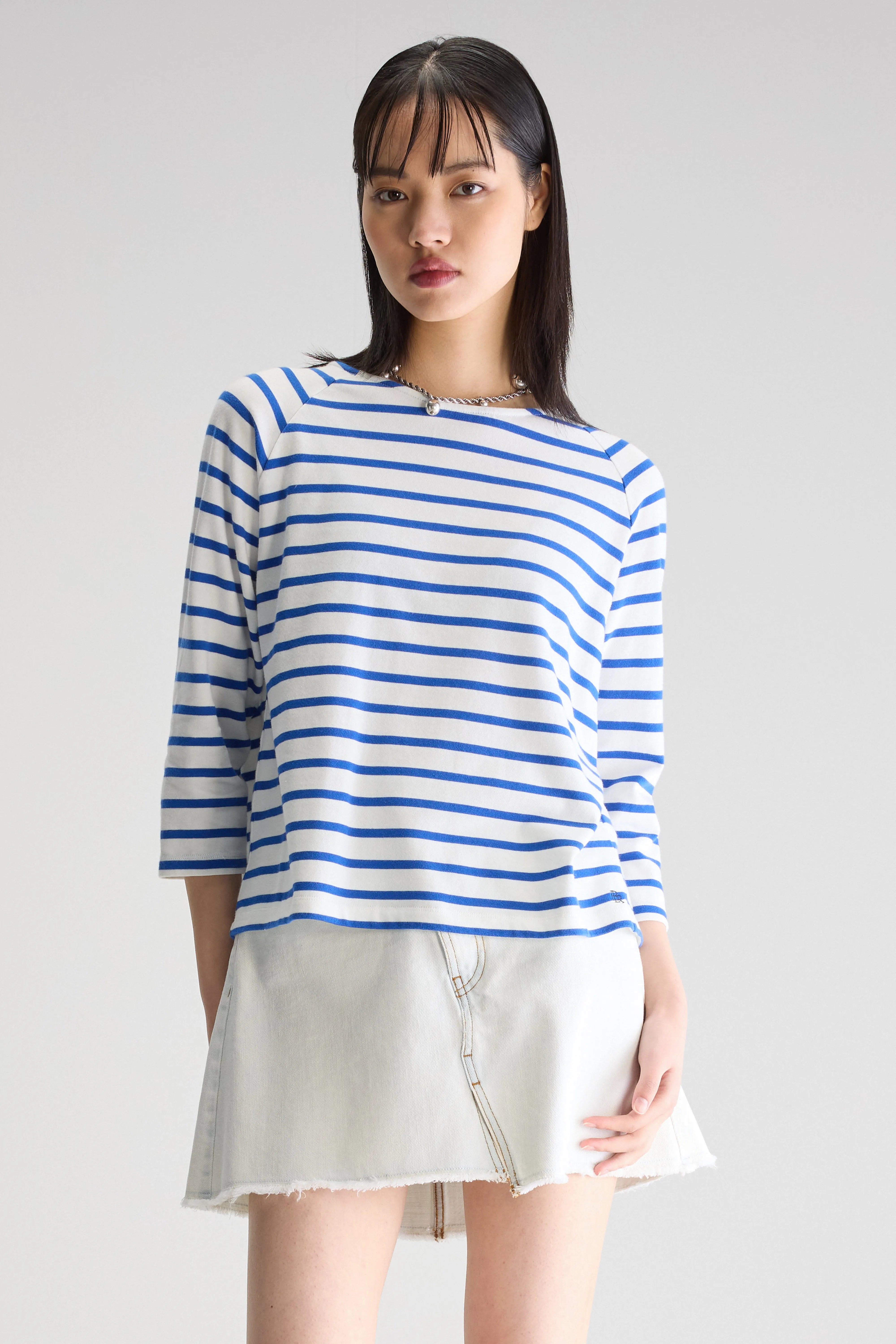 T-shirt Col Rond Maow - Klein / Vintage white Pour Femme | Bellerose
