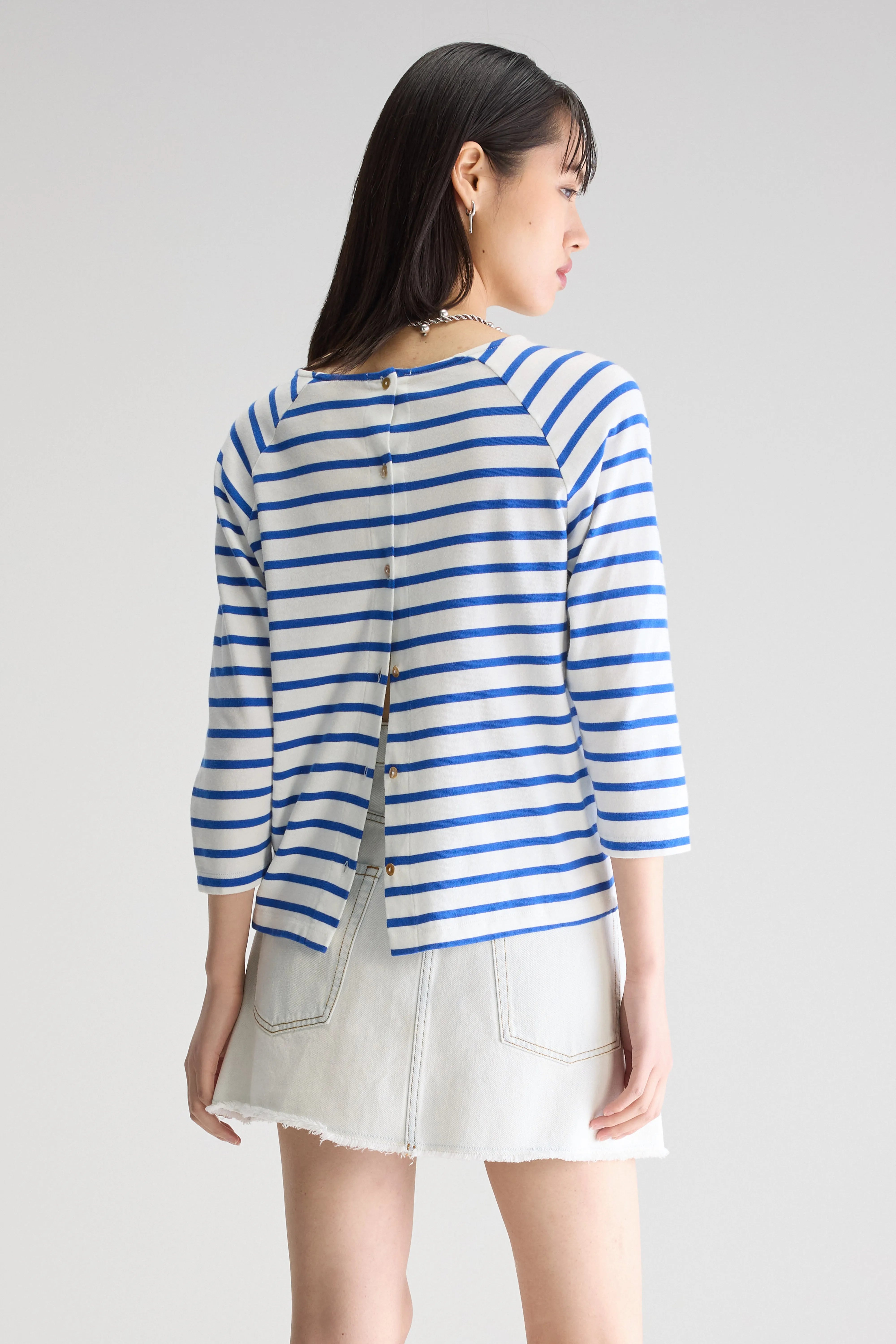 T-shirt Col Rond Maow - Klein / Vintage white Pour Femme | Bellerose
