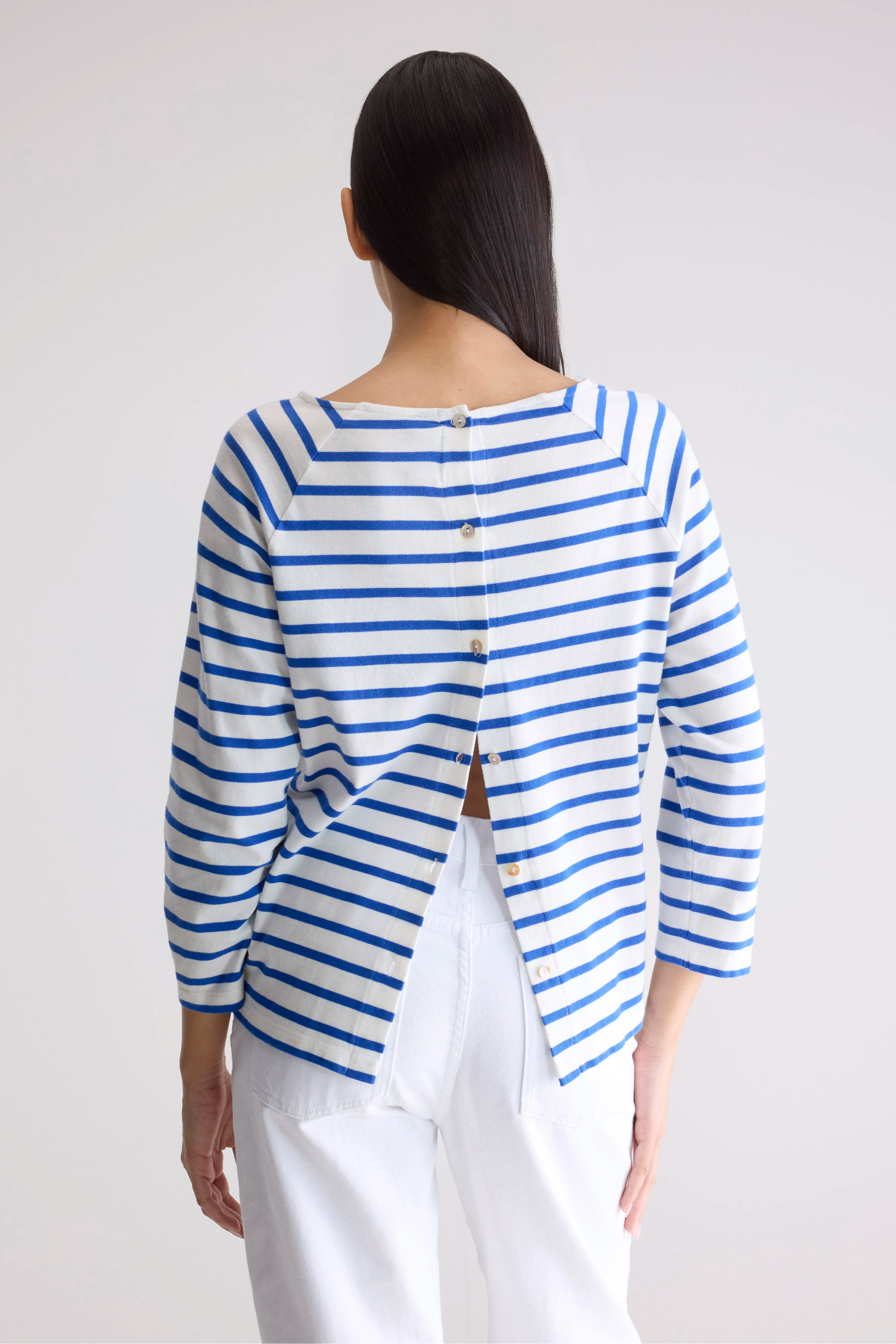 Maow Crew-neck T-shirt - Klein / Vintage white For Women | Bellerose