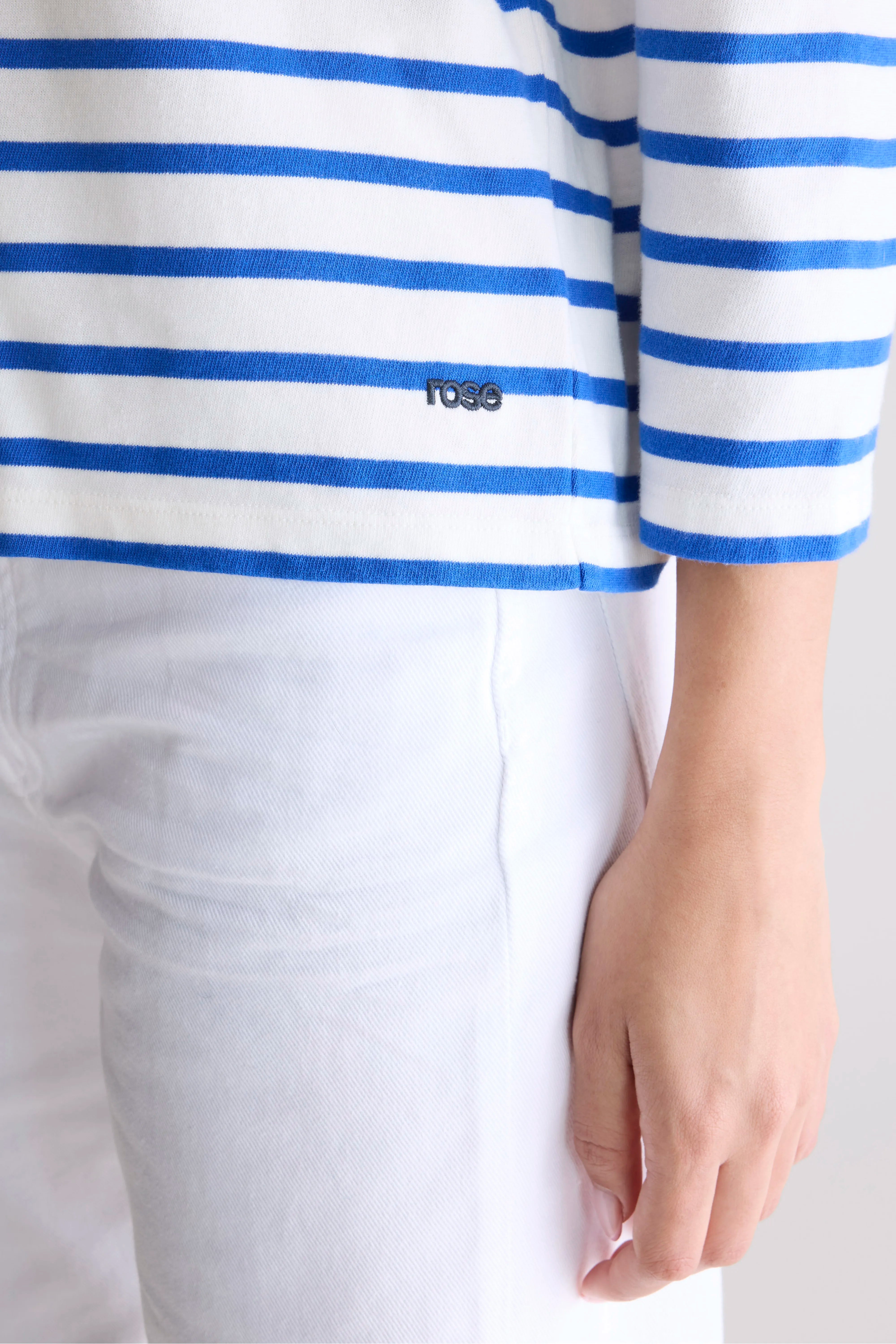 Maow Crew-neck T-shirt - Klein / Vintage white For Women | Bellerose