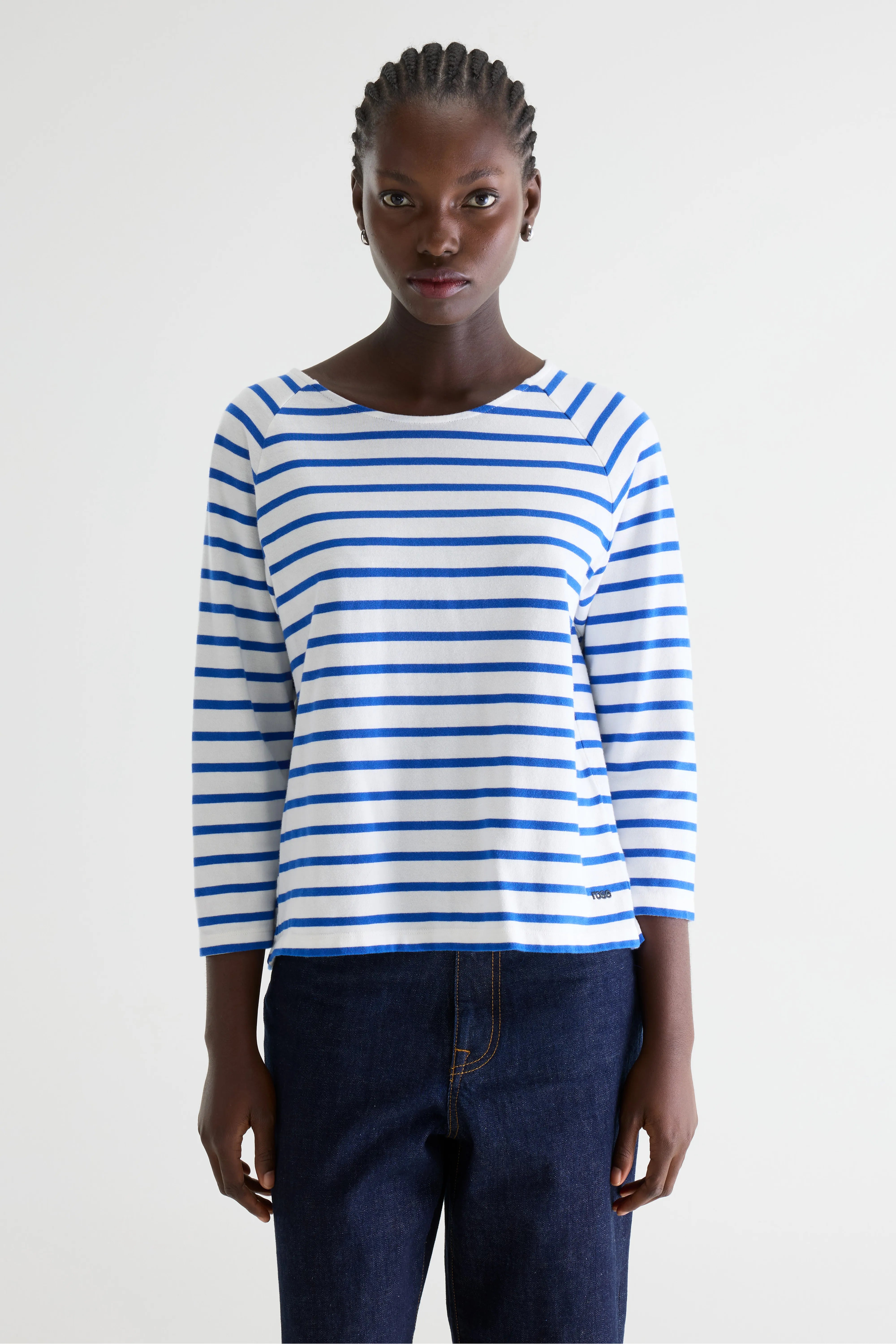 T-shirt Col Rond Maow - Adriatic / Vintage white Pour Femme | Bellerose