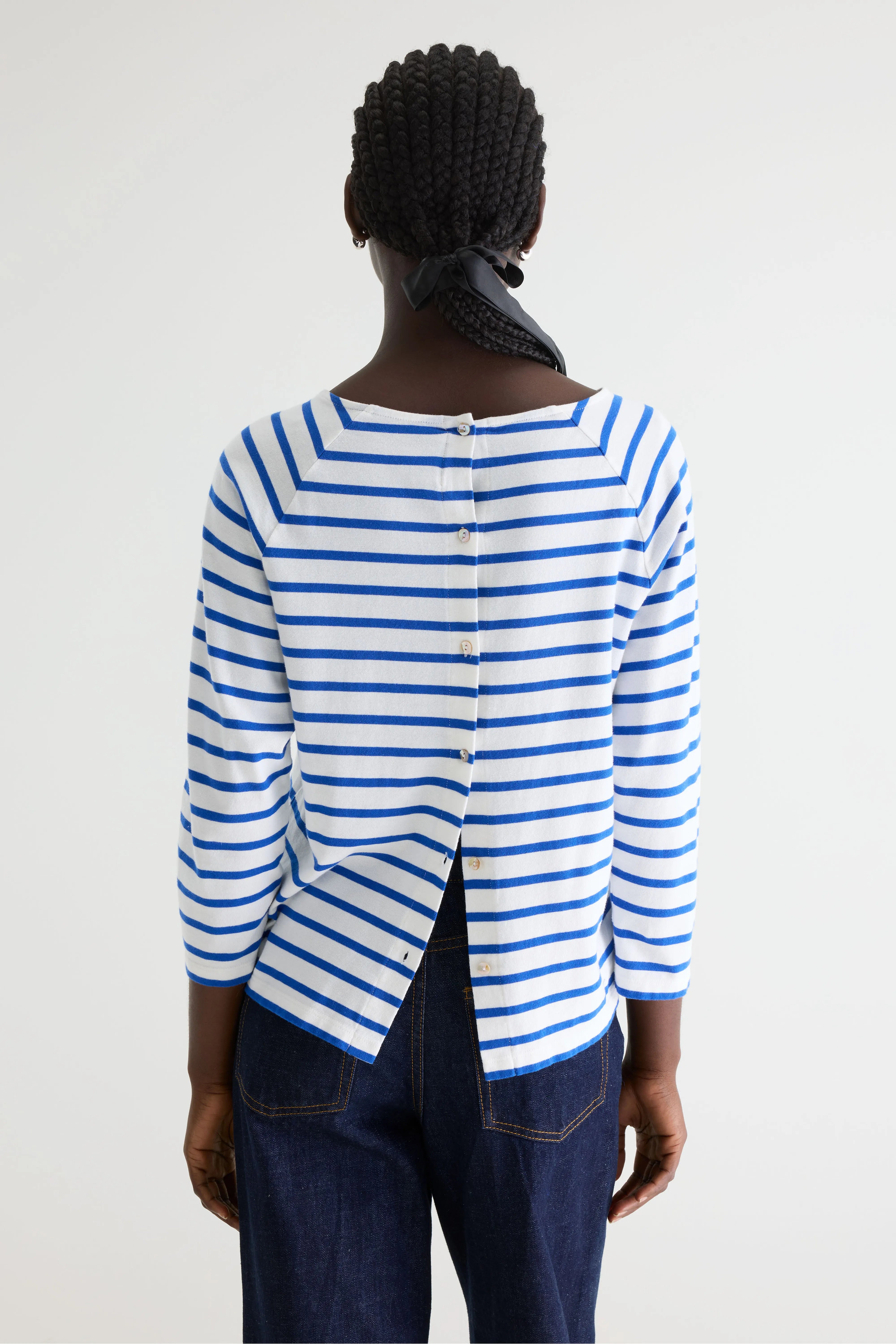 Maow Blauw‑wit Gestreept T-shirt - Adriatic / Vintage white Voor Dames | Bellerose