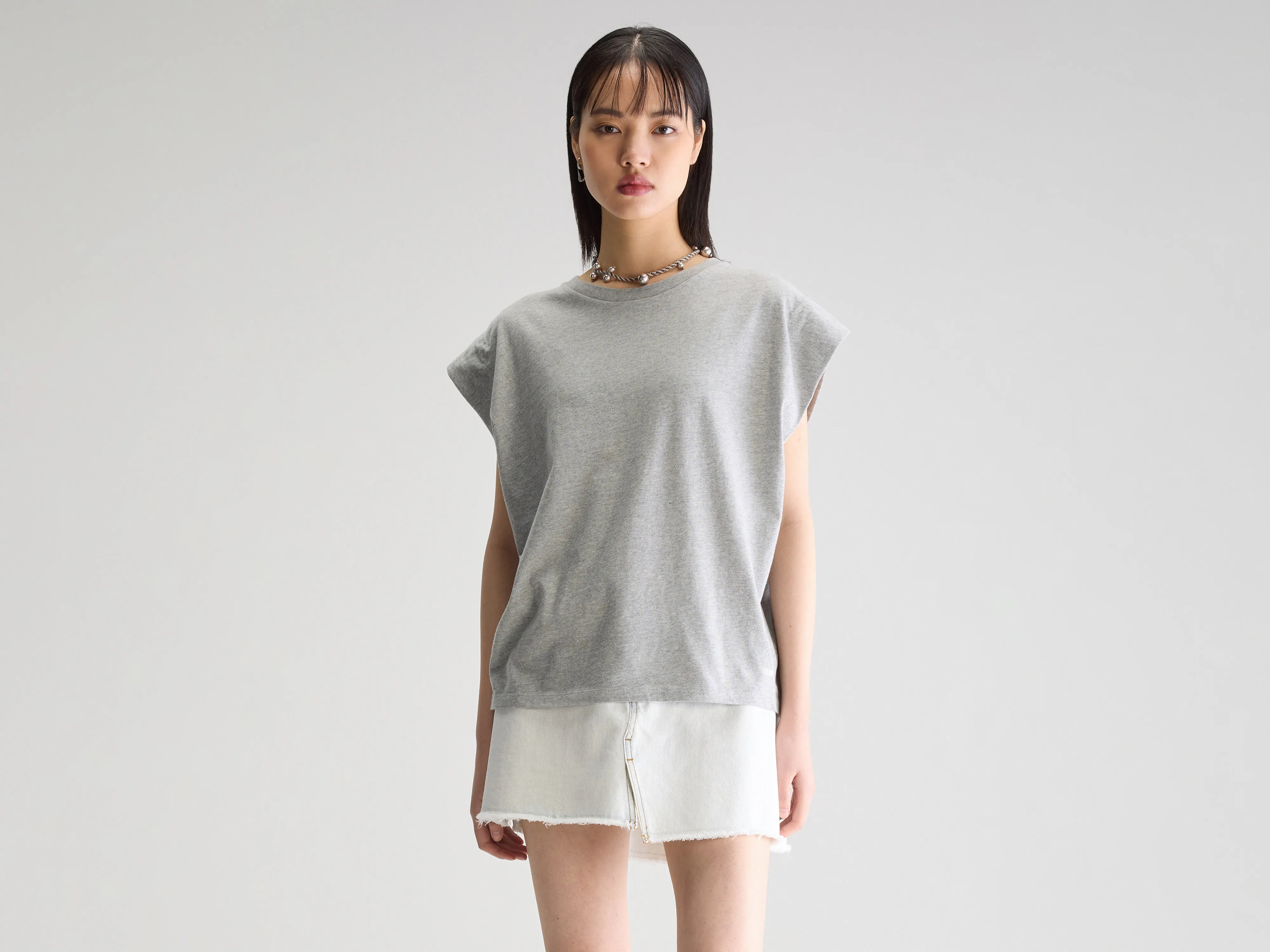 Vice ronde hals t-shirt (252 / W / H. GREY)