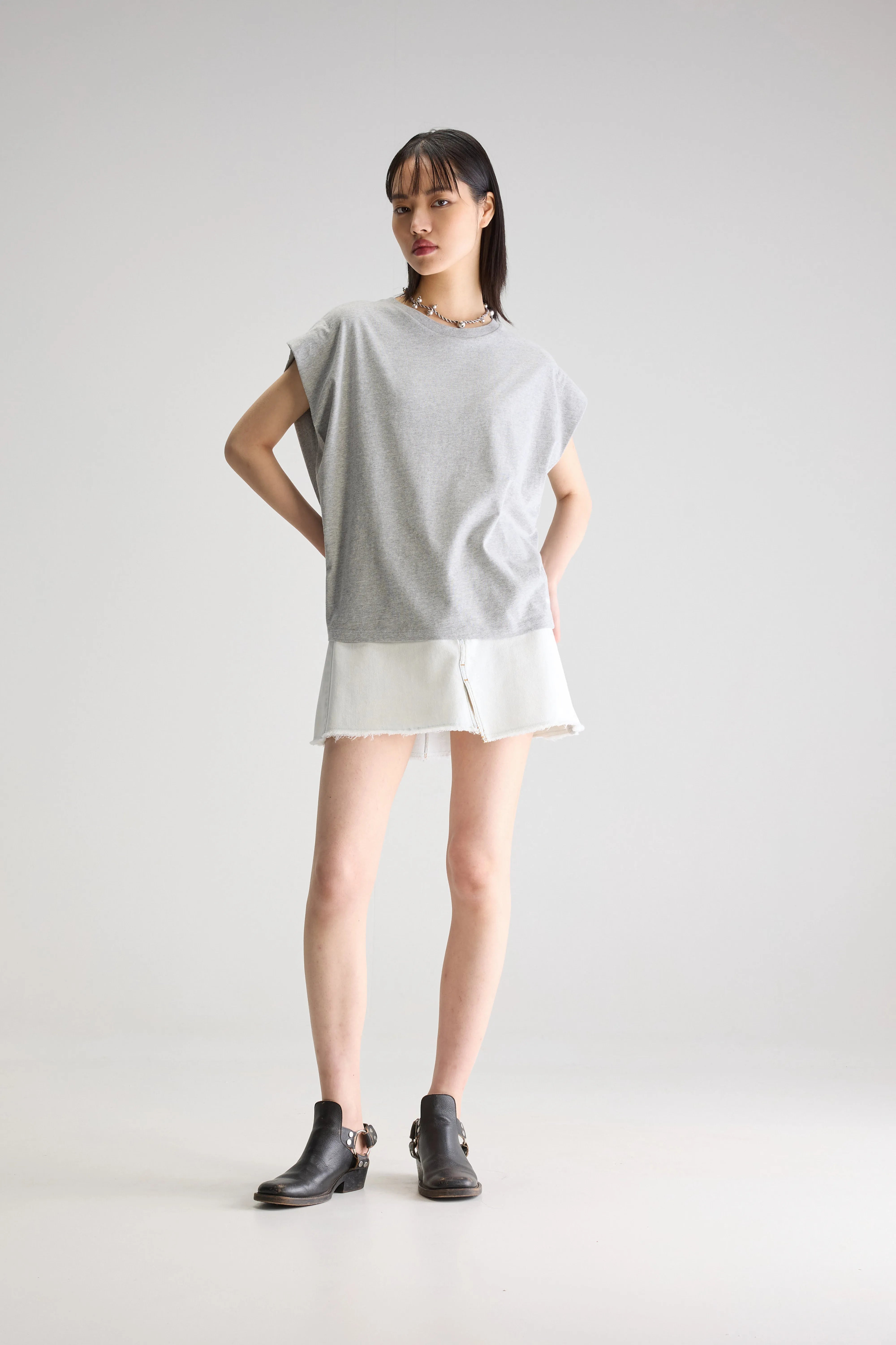 Vice ronde hals t-shirt (252 / W / H. GREY)