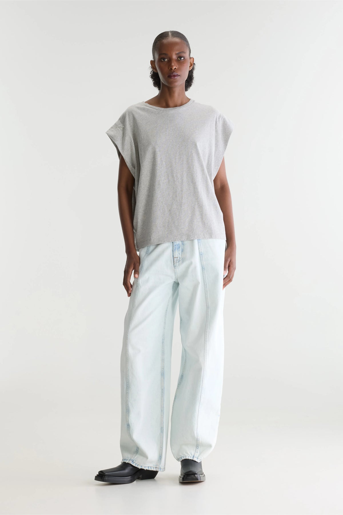 T-shirt Col Rond Vice - H. grey Pour Femme | Bellerose