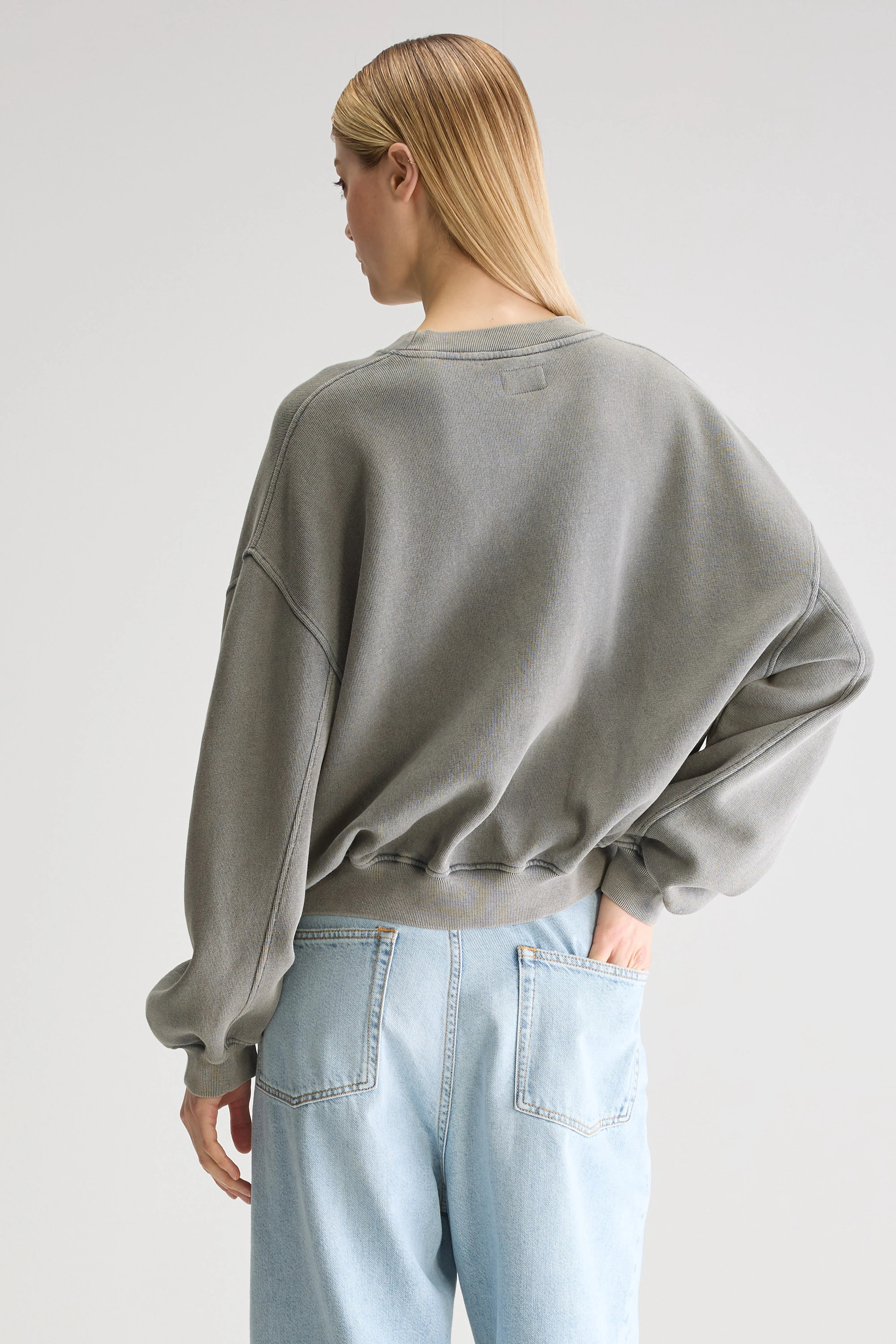 Fancy Cropped Sweatshirt - Black sand For Women | Bellerose