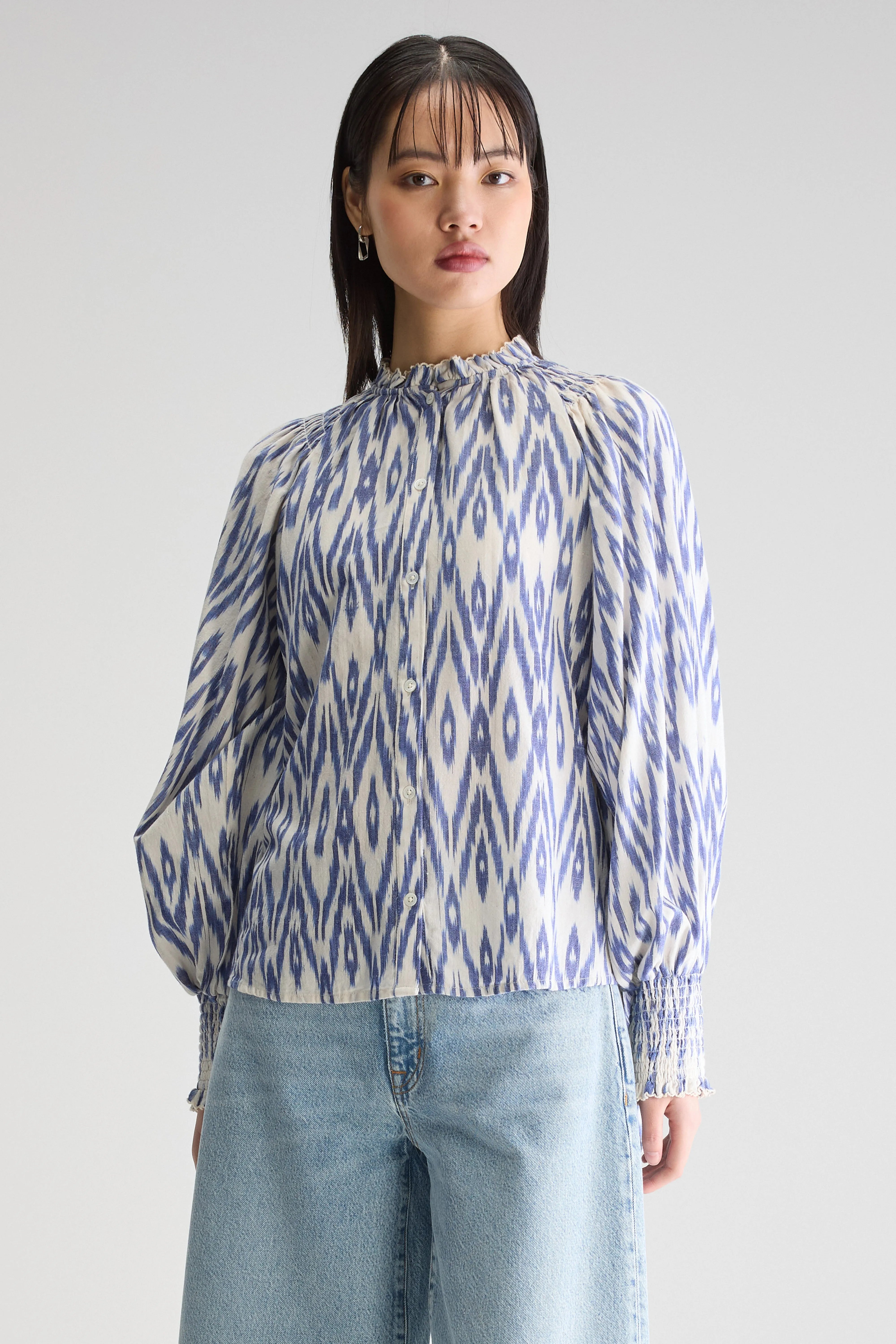 Cassis Regular Blouse - Iris bloom / Shell For Women | Bellerose