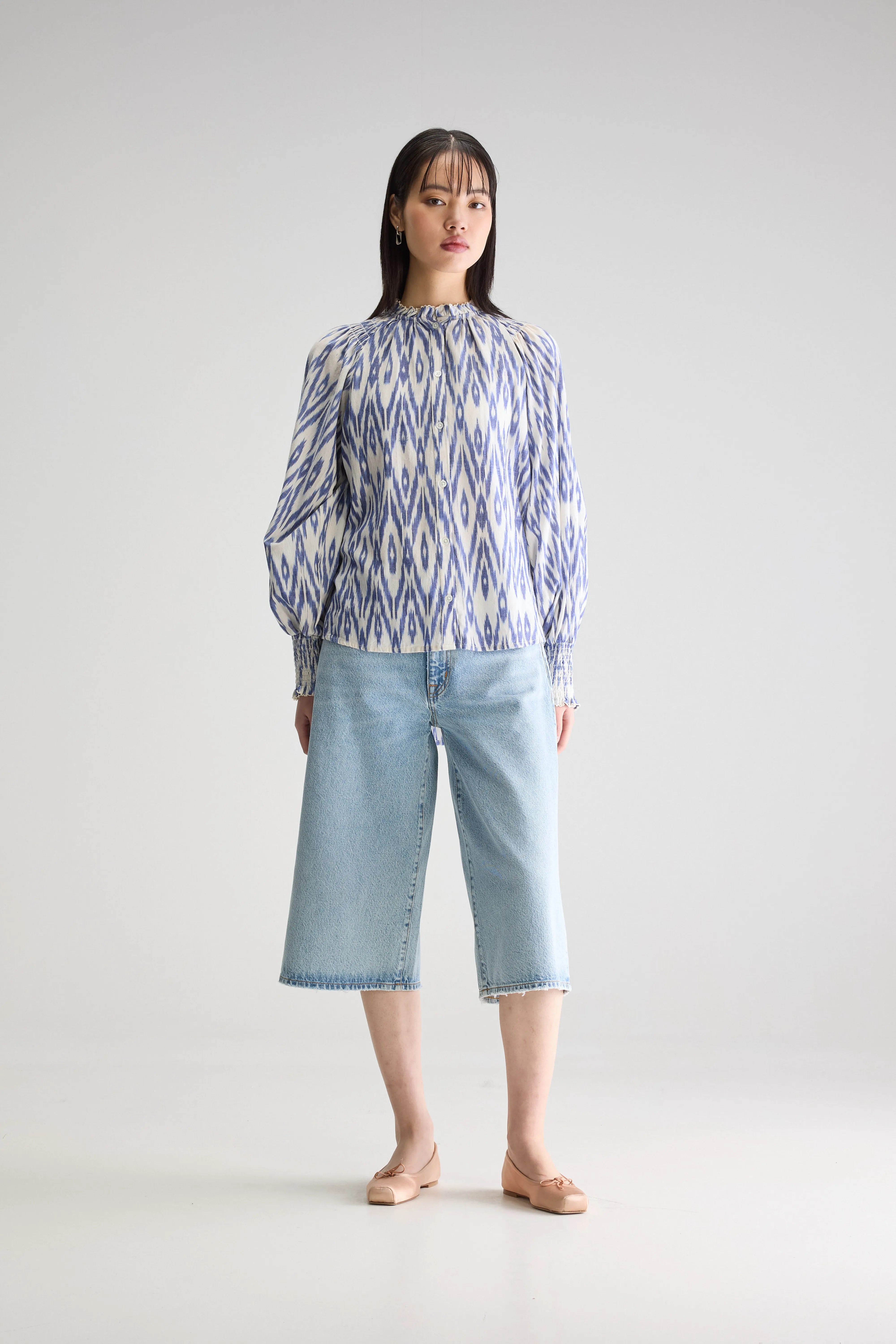 Cassis Regular Blouse - Iris bloom / Shell For Women | Bellerose