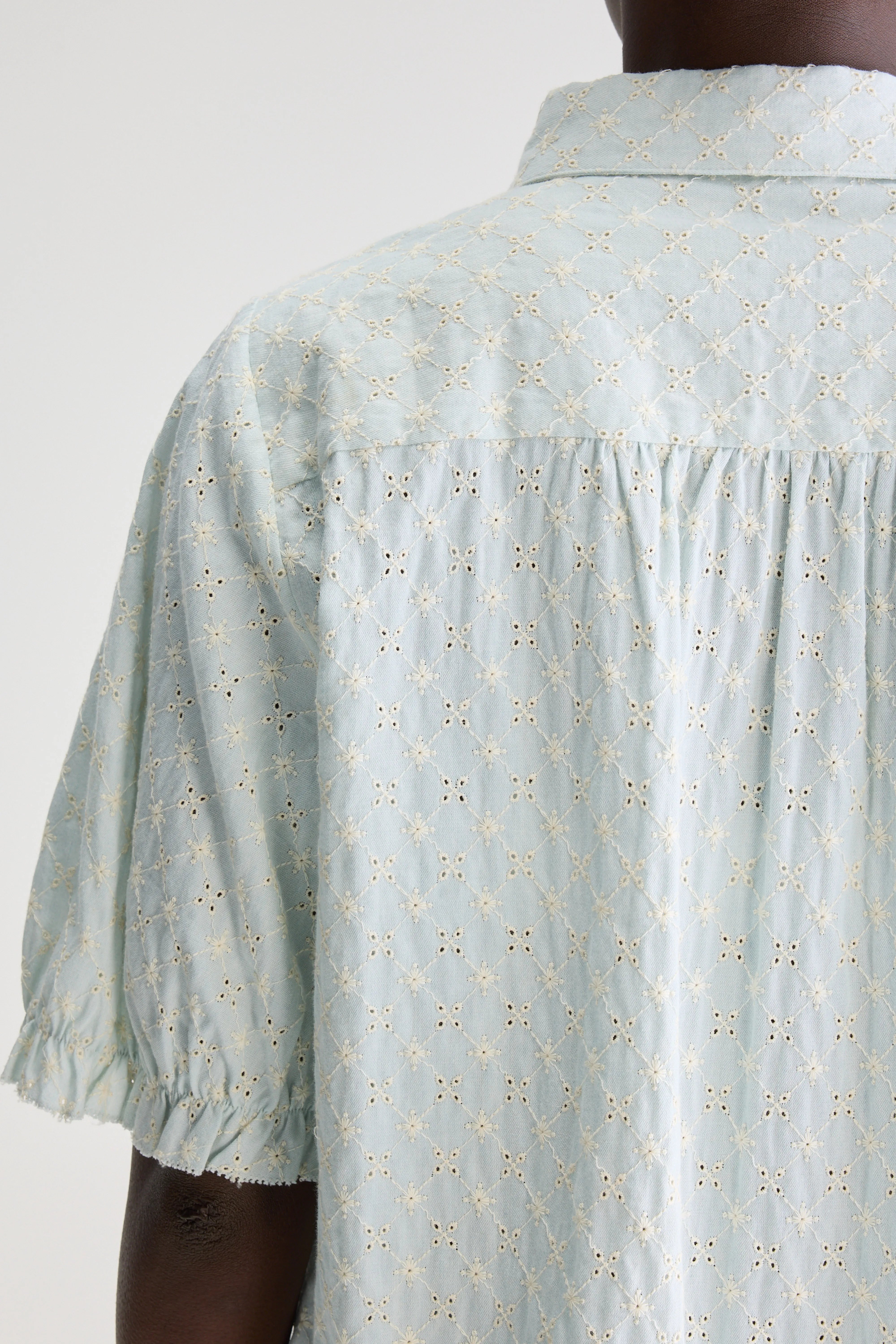 Hosanna short-sleeve blouse (251 / W / STONE BLUE)