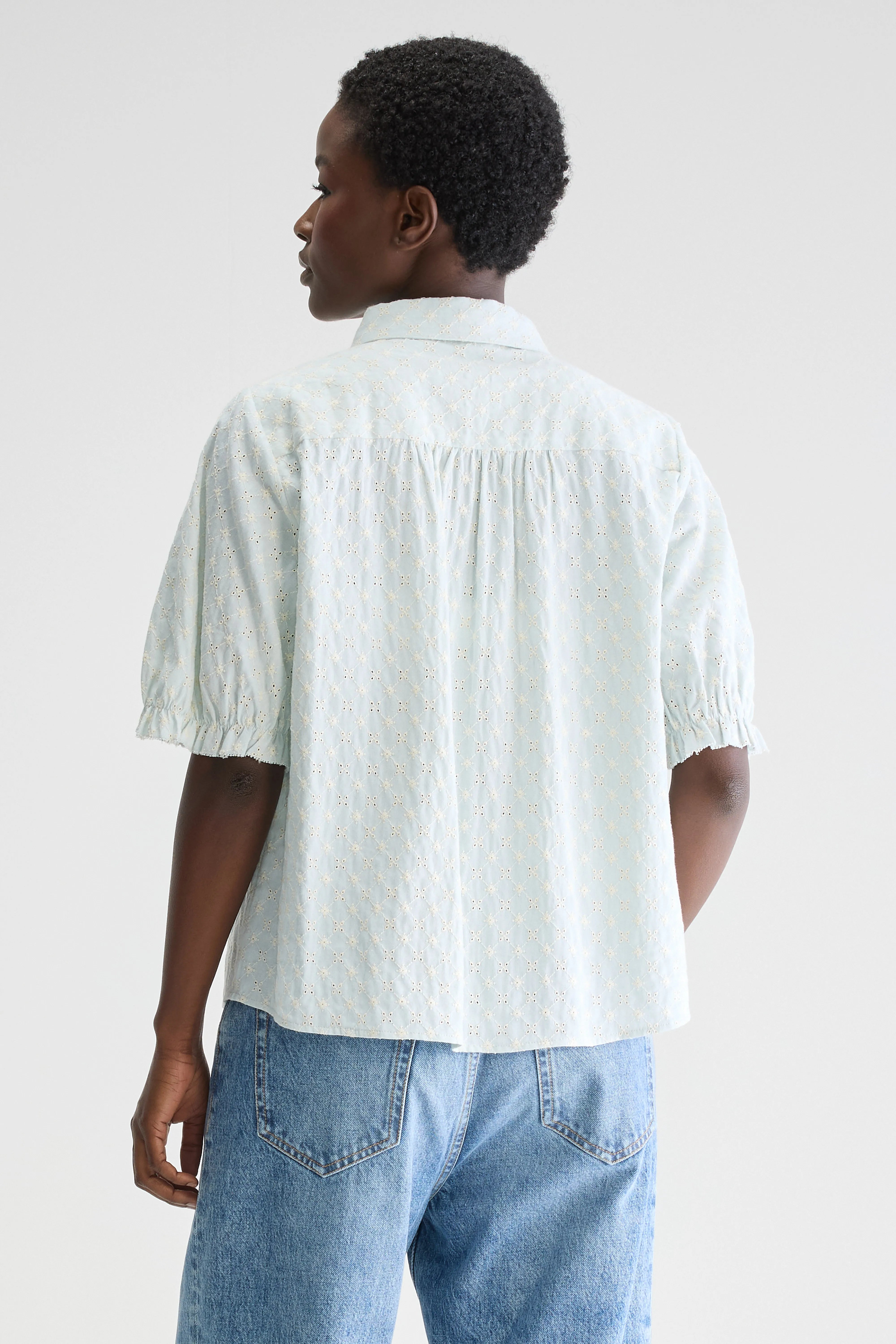 Hosanna short-sleeve blouse (251 / W / STONE BLUE)