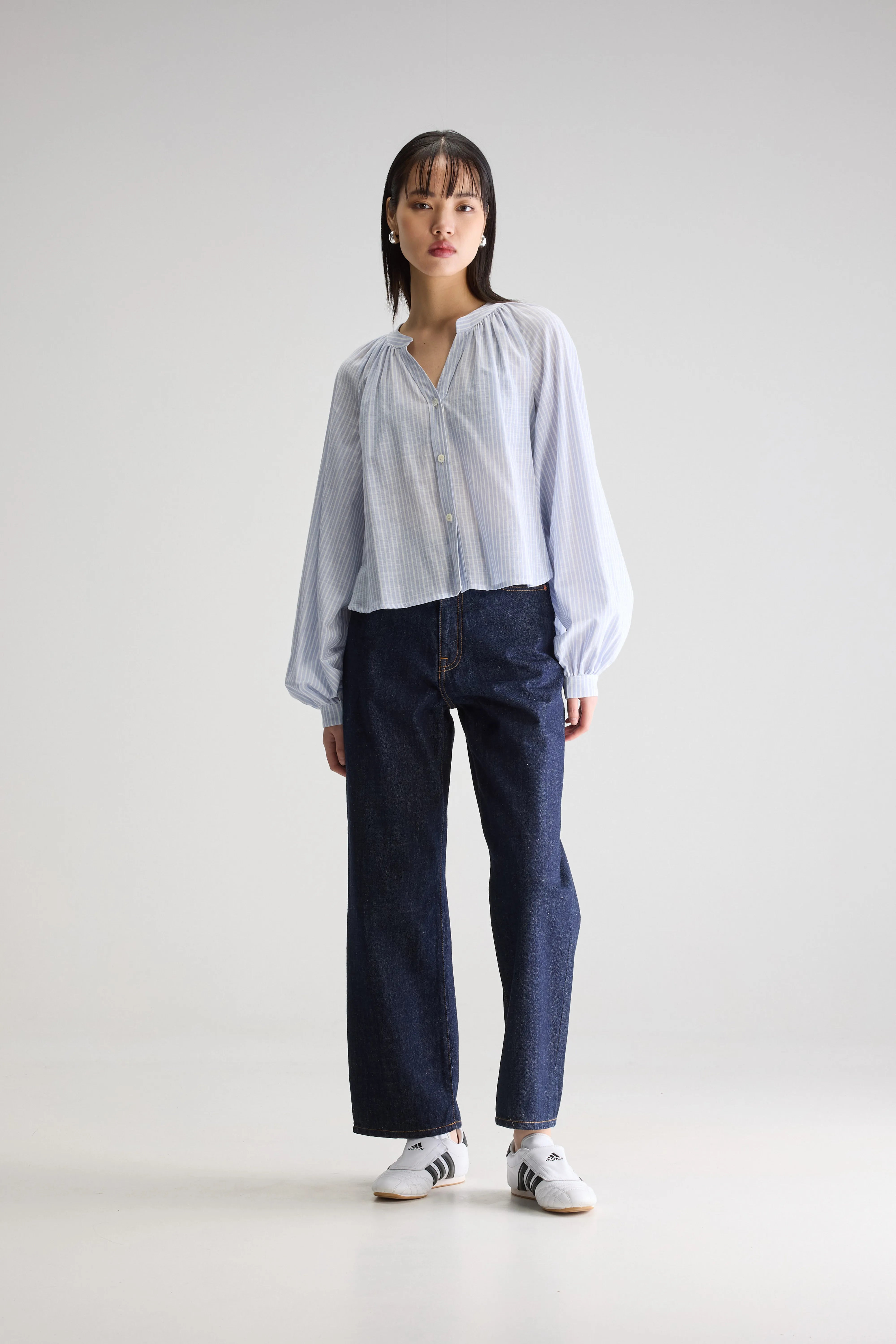 Tonka Regular Blouse - Blue shirt / Off white For Women | Bellerose