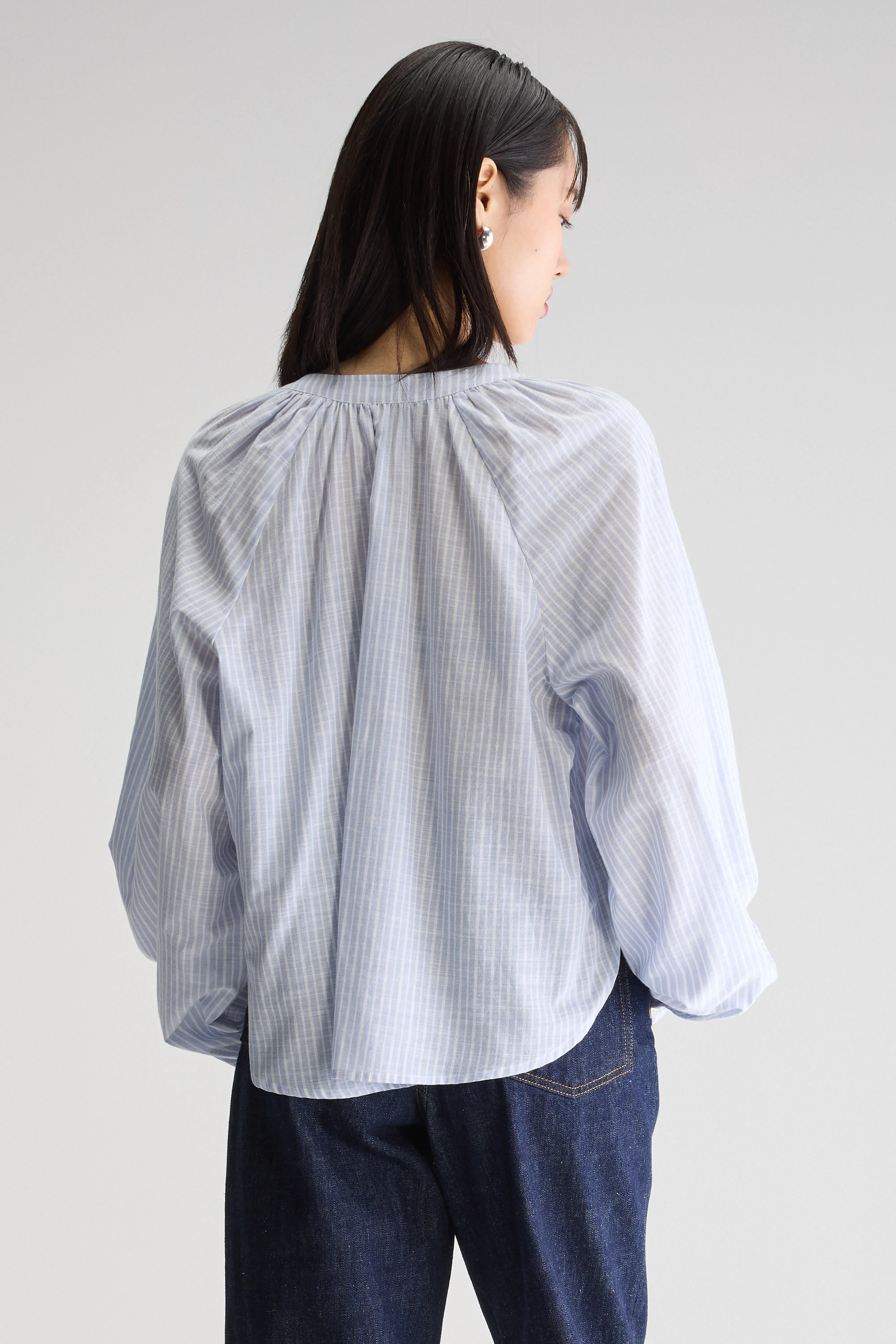 Tonka Regular Blouse - Blue shirt / Off white For Women | Bellerose