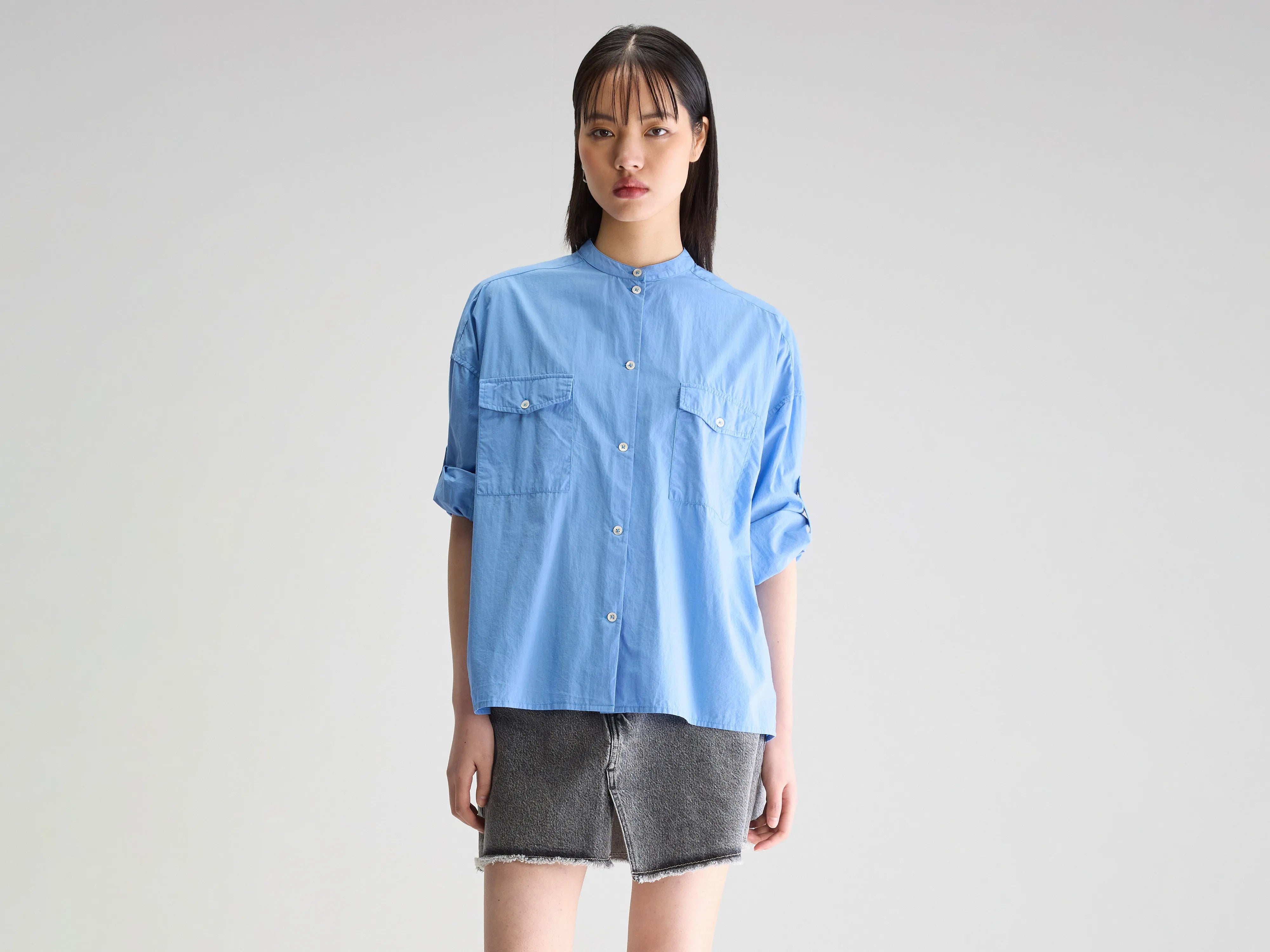 Ketty poplin shirt (251 / W / BLUE SHIRT)