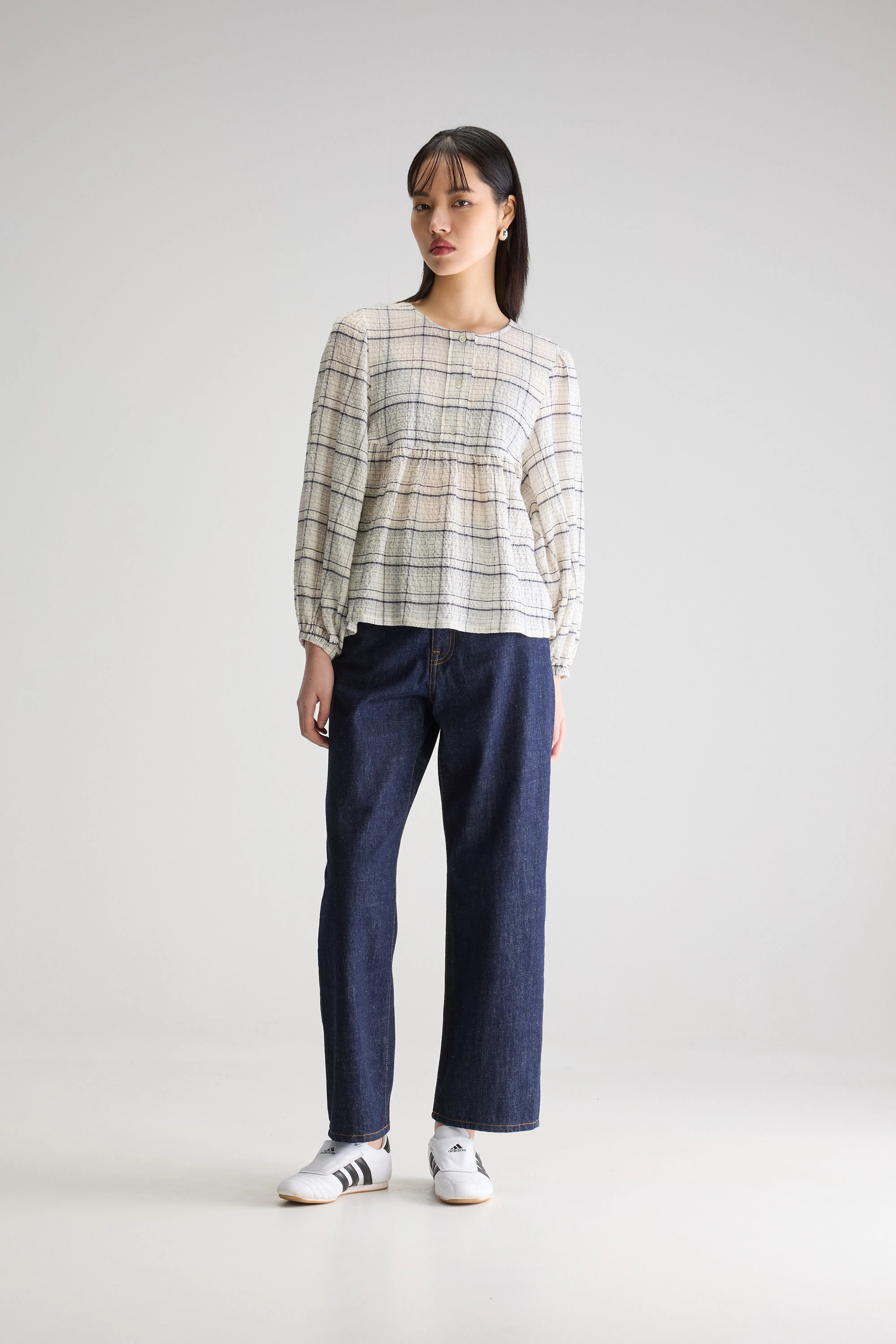 Joao Regular Blouse - Chalk / Dark roast For Women | Bellerose