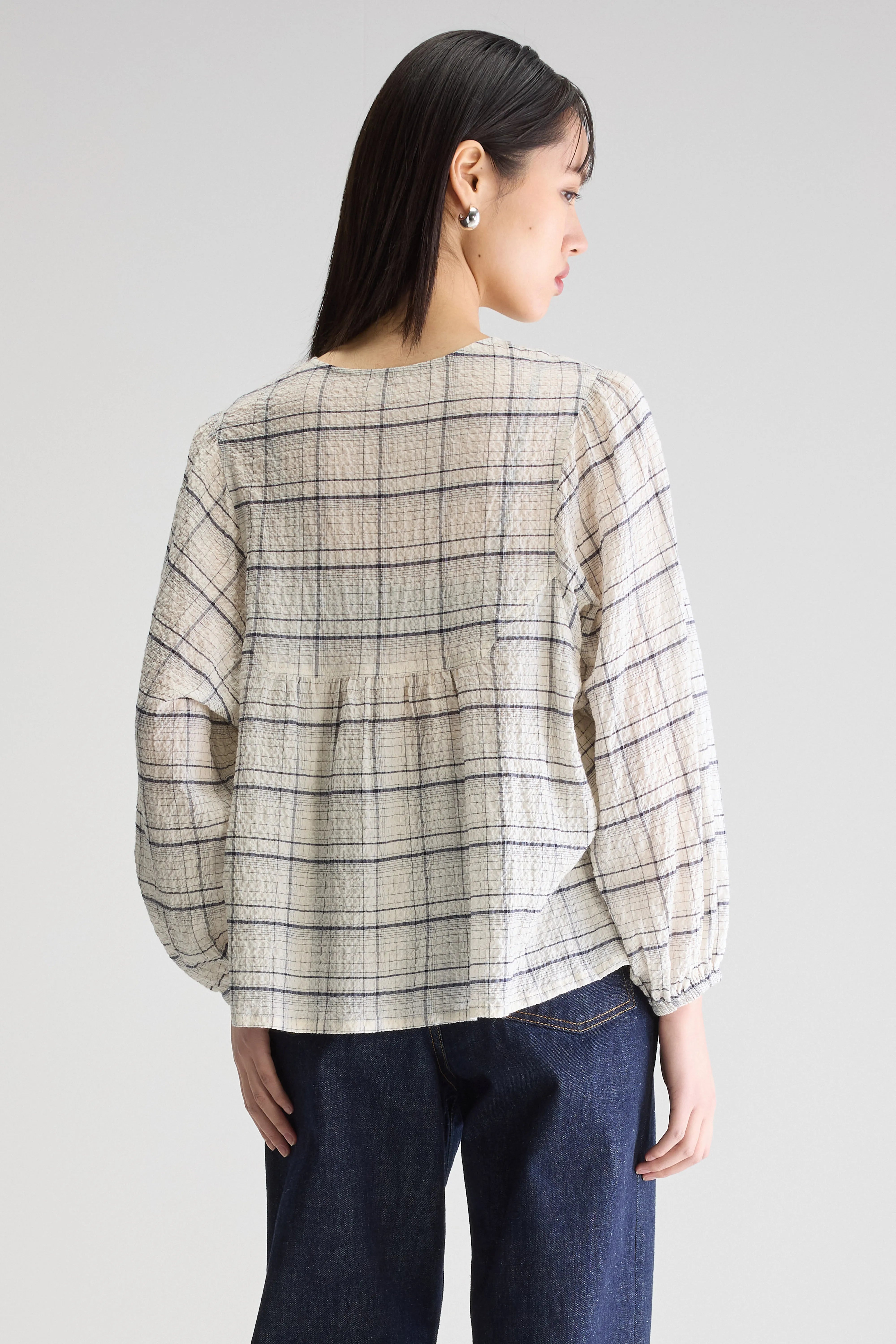 Joao Regular Blouse - Chalk / Dark roast For Women | Bellerose