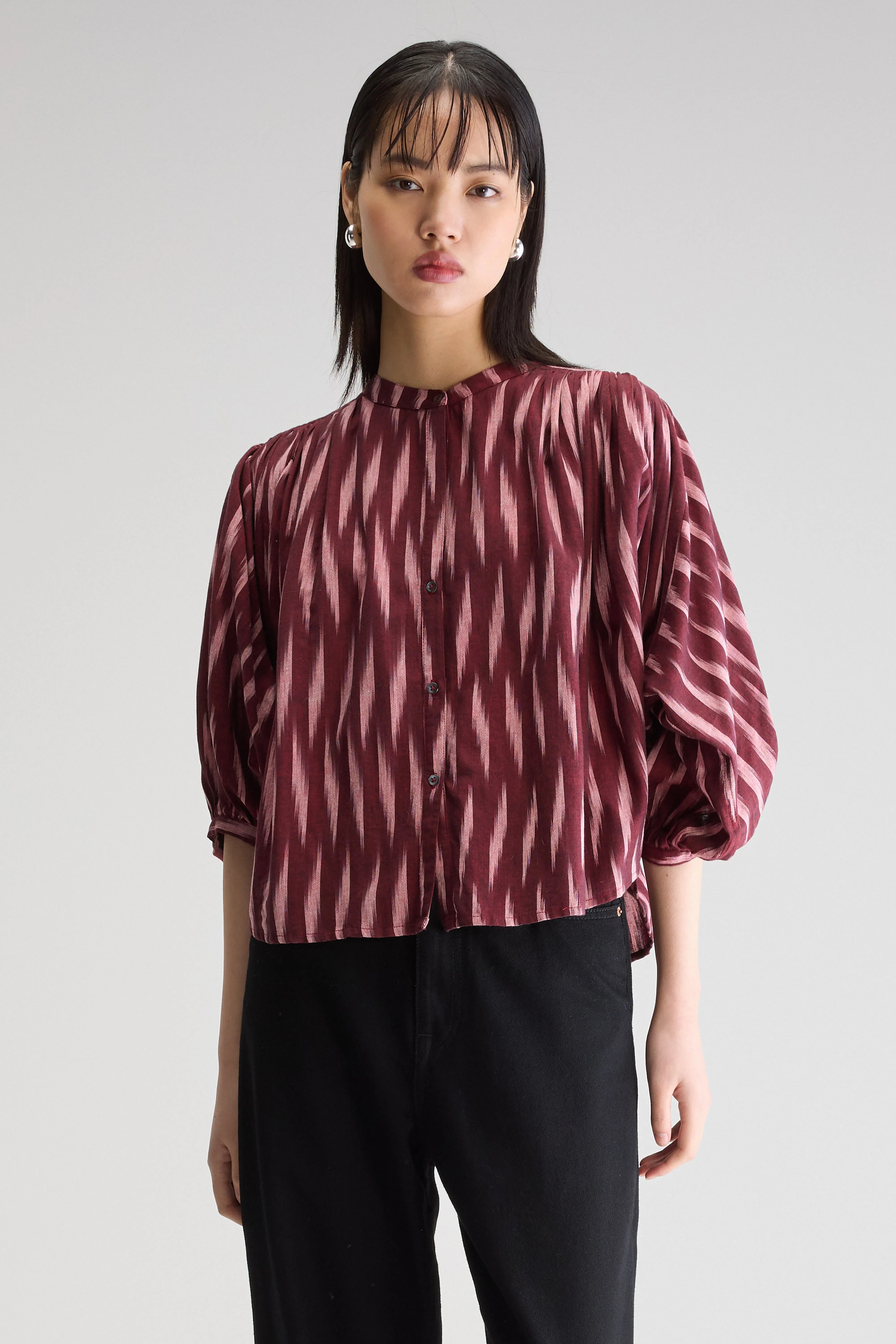 Ink Cropped Blouse - Palissandre For Women | Bellerose