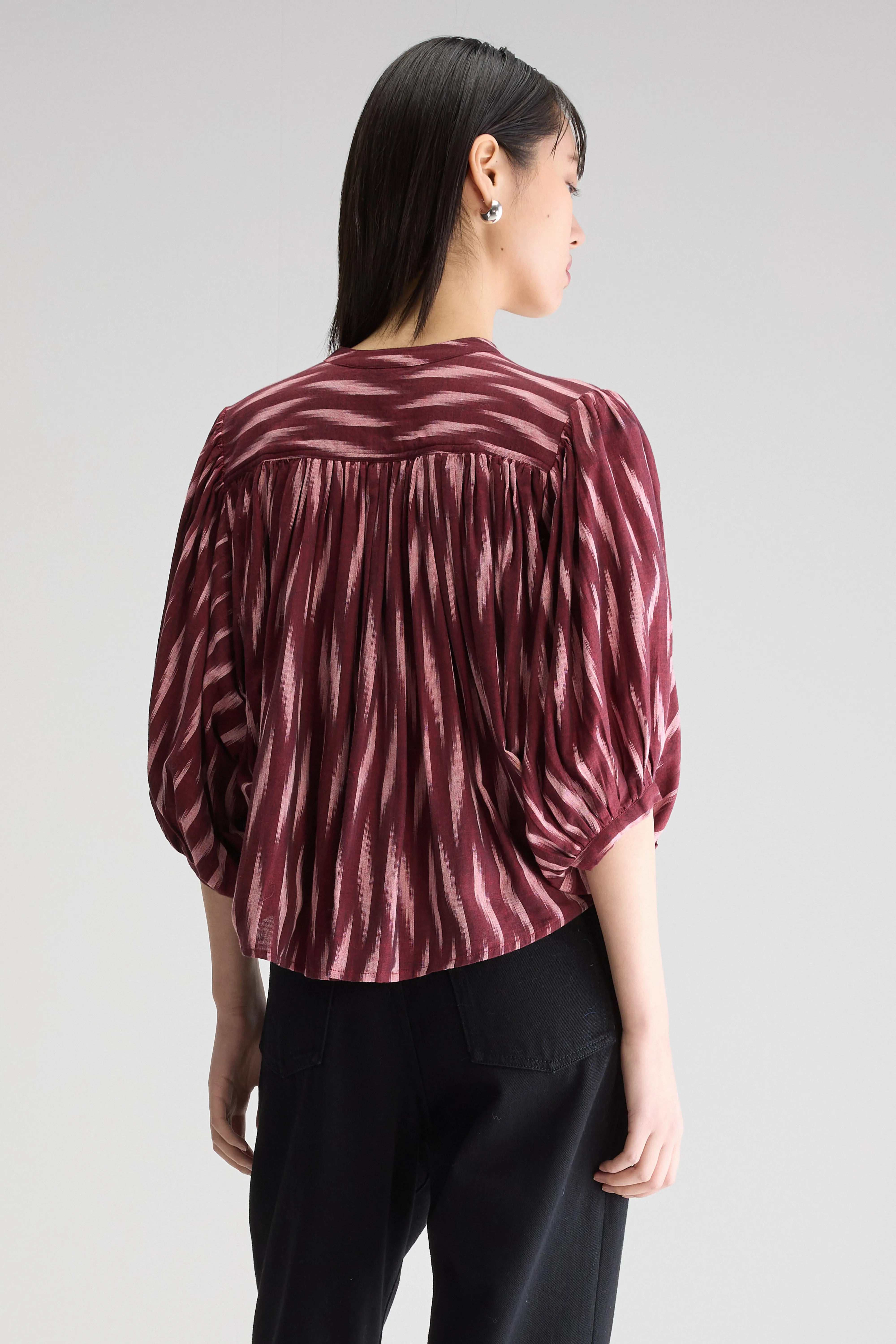 Ink Cropped Blouse - Palissandre For Women | Bellerose