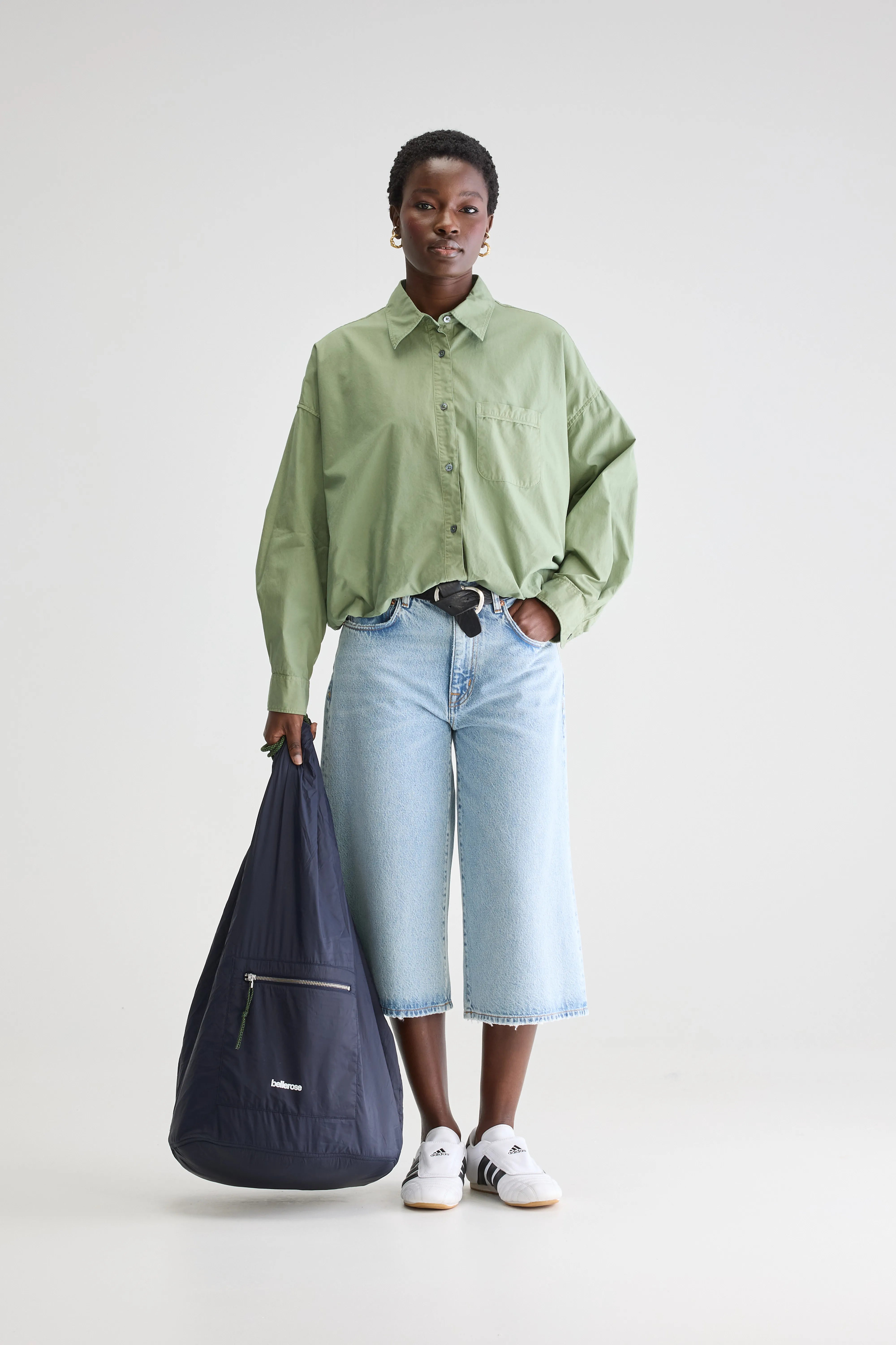 Graham cropped popeline hemd (251 / W / SAUGE)