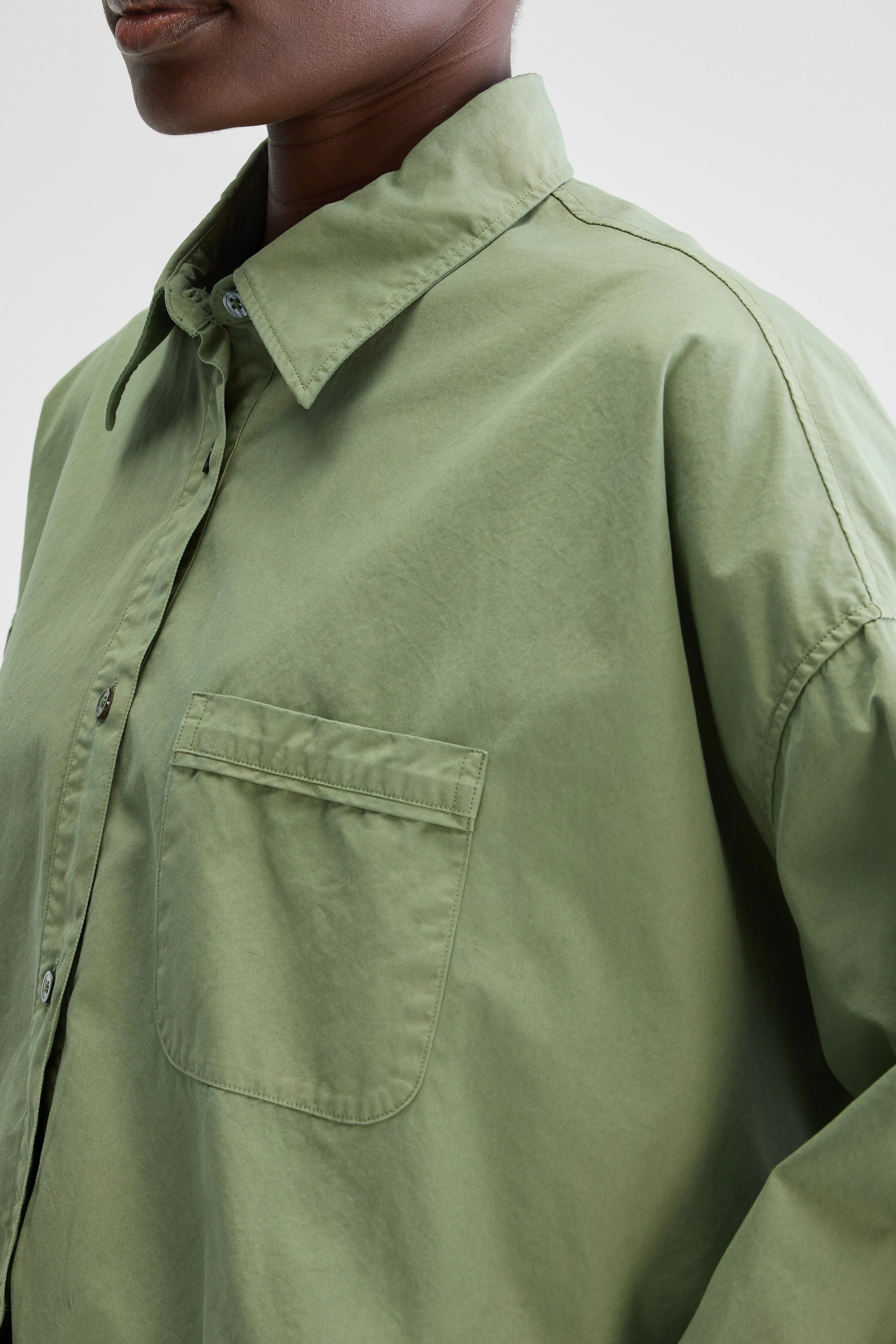 Graham cropped popeline hemd (251 / W / SAUGE)