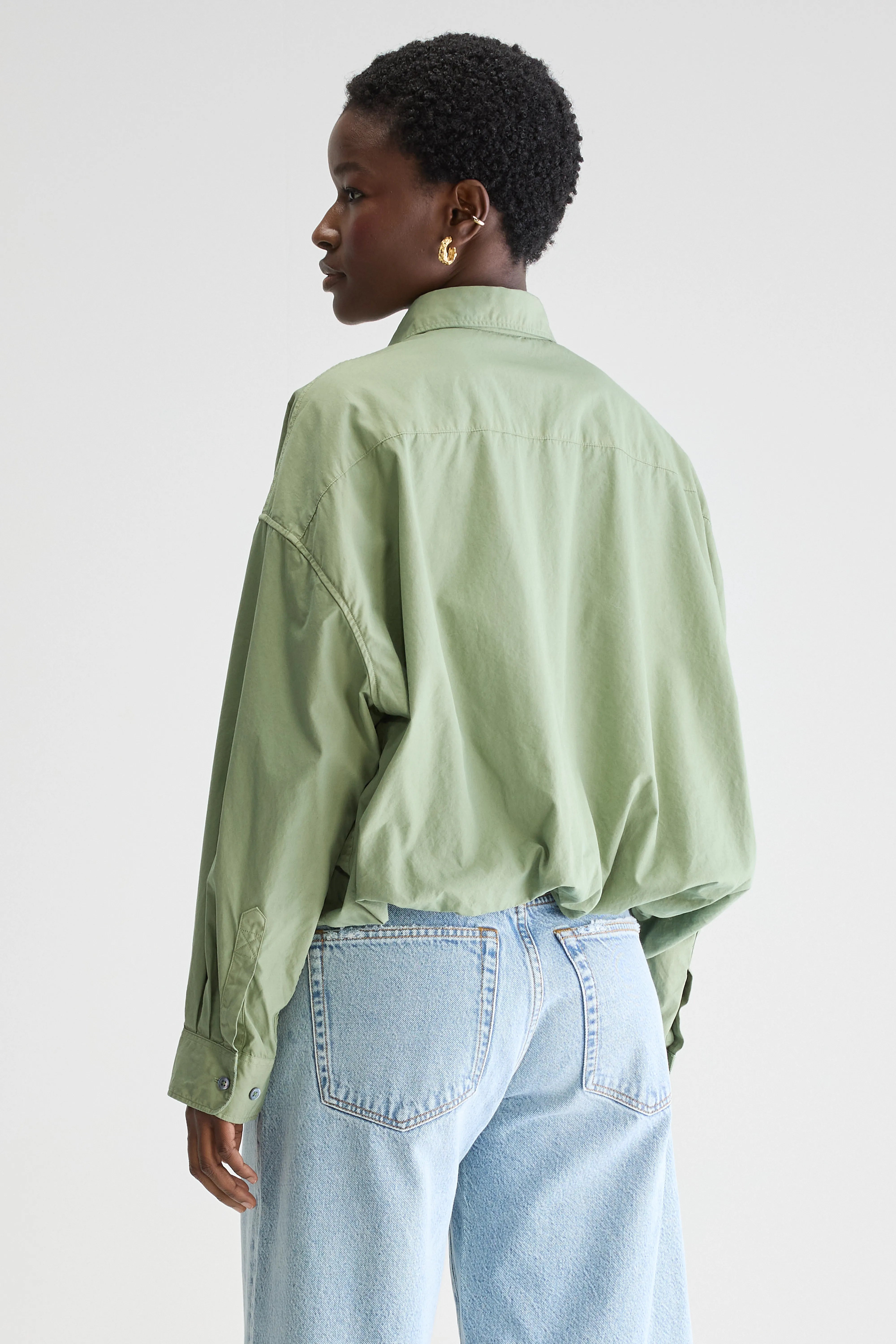 Graham cropped poplin shirt (251 / W / SAUGE)