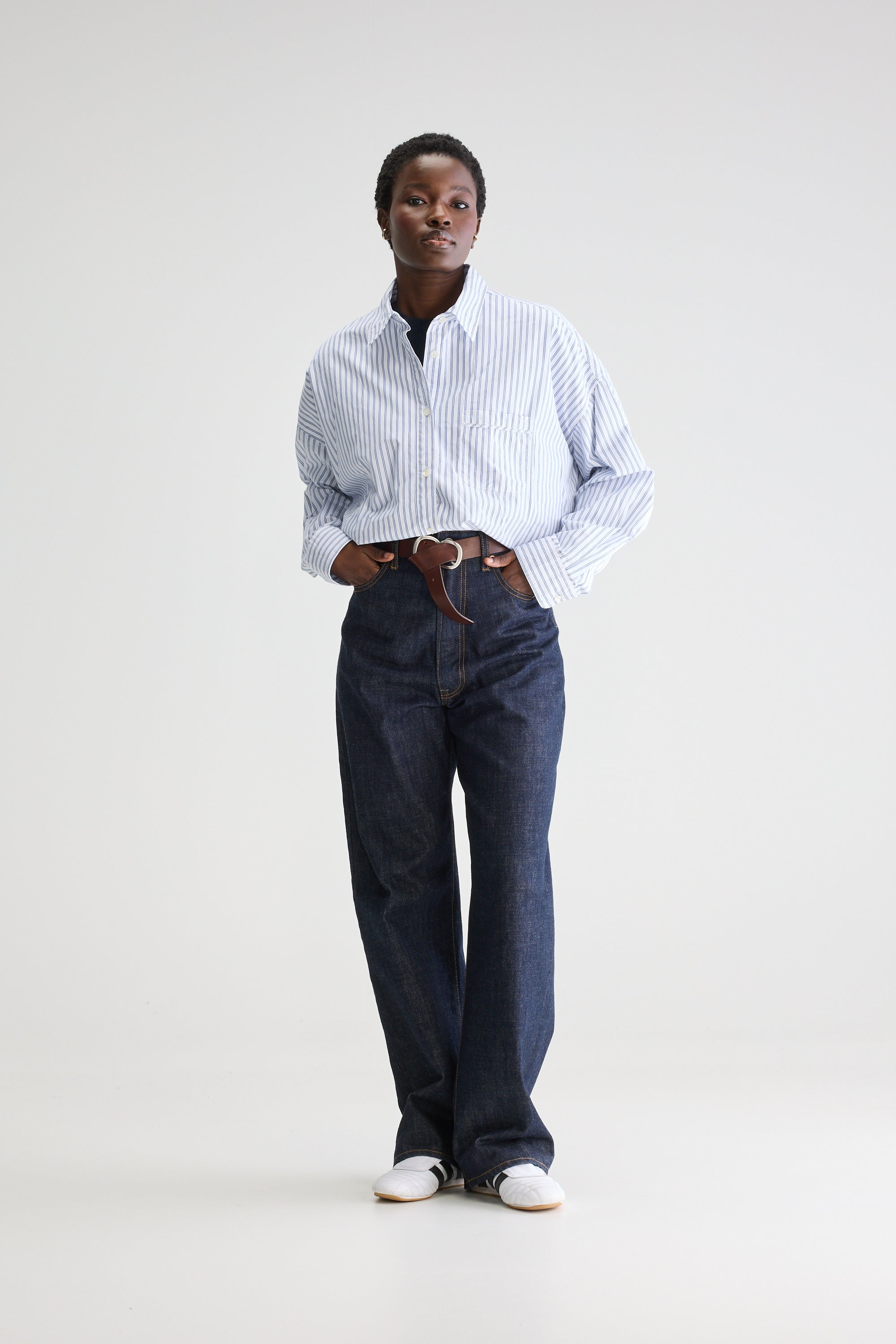 Graham cropped poplin shirt (251 / W / STRIPE P)